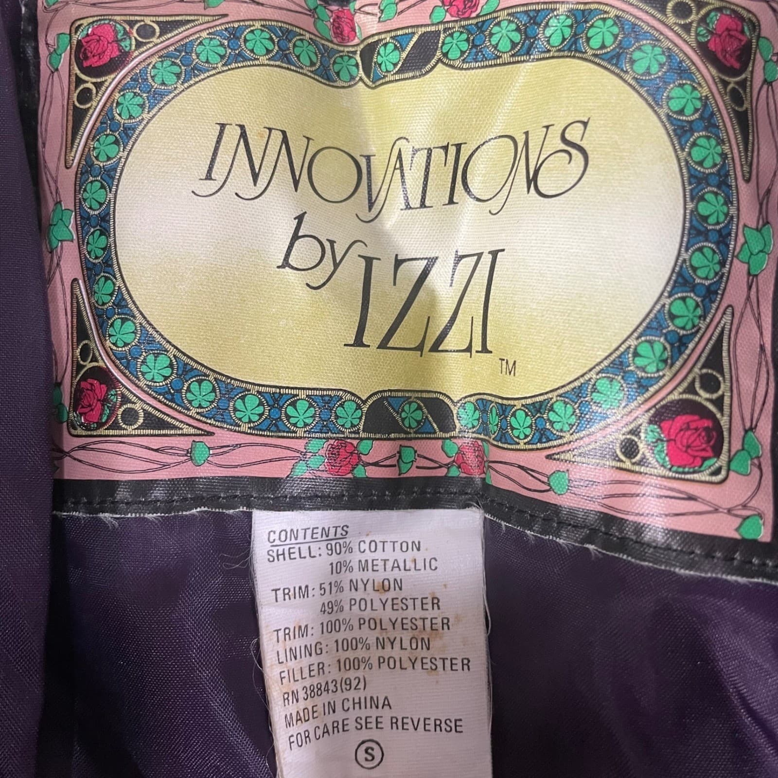 Vintage Innovations by IZZI Patchwork Tapestry Puffer Jacket Jewel Tone 90s S - Thumbnail 4