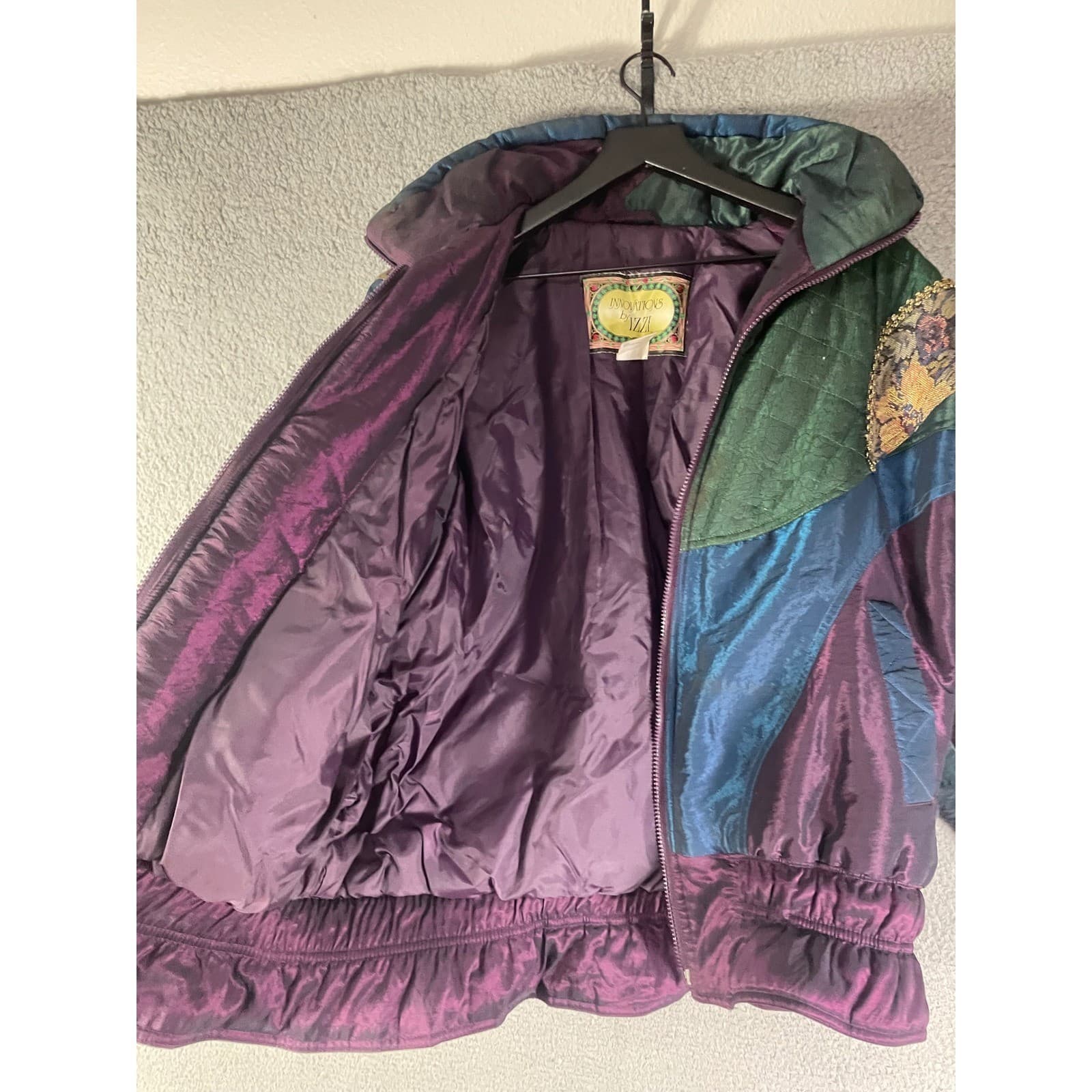 Vintage Innovations by IZZI Patchwork Tapestry Puffer Jacket Jewel Tone 90s S - Thumbnail 10