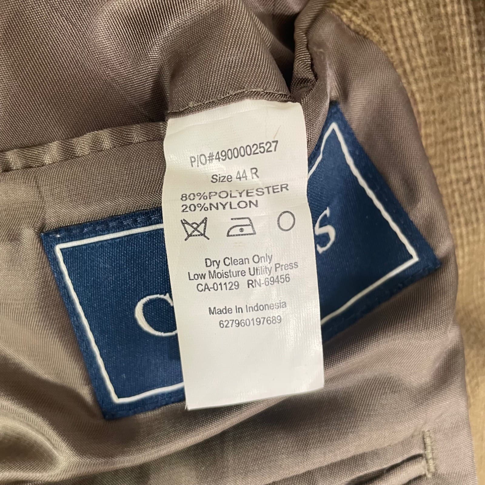 Chaps Ralph Lauren Blazer Mens 44R Tan Houndstooth Sport Coat Classic Jacket - Thumbnail 4