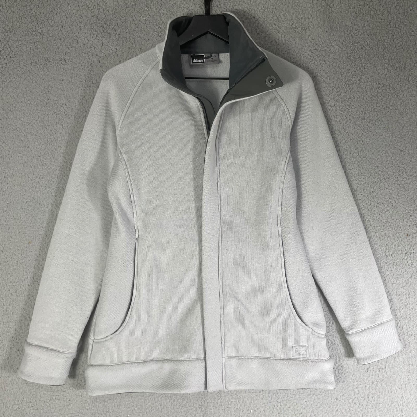 REI Co-op Womens Full Zip Sweater Fleece Jacket Grey Size Medium Outdoor - Thumbnail 2