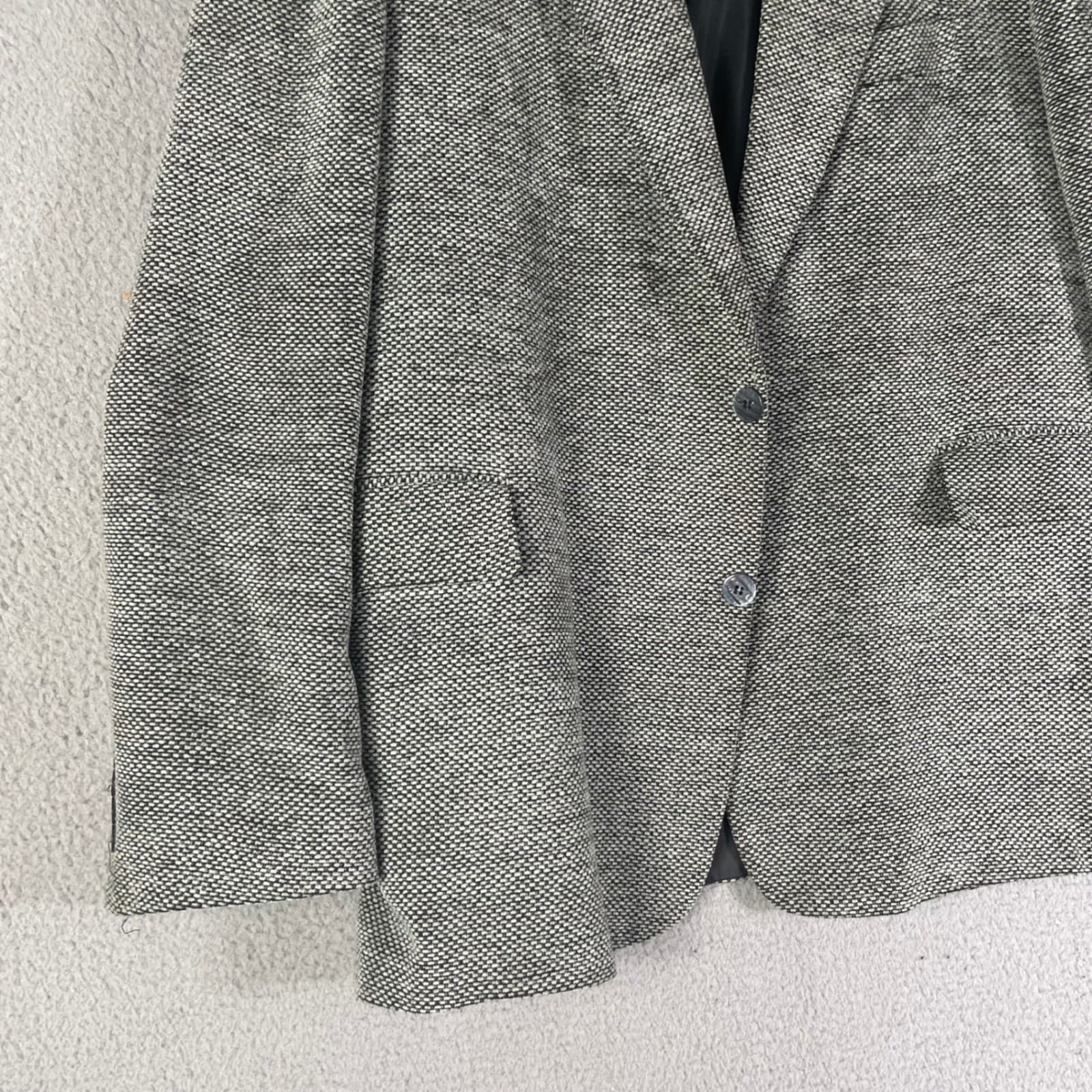 Fatih Collection Mens Wool Blend Blazer Jacket Grey Textured Made in Germany 52 - Thumbnail 9