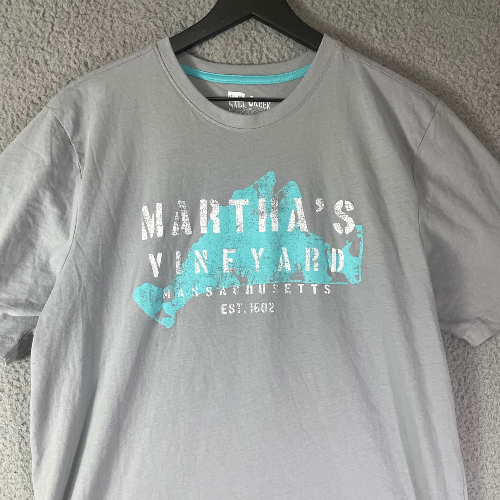 Salt Creek Martha's Vineyard Massachusetts Est 1602 Graphic T Shirt Mens Large - Thumbnail 6