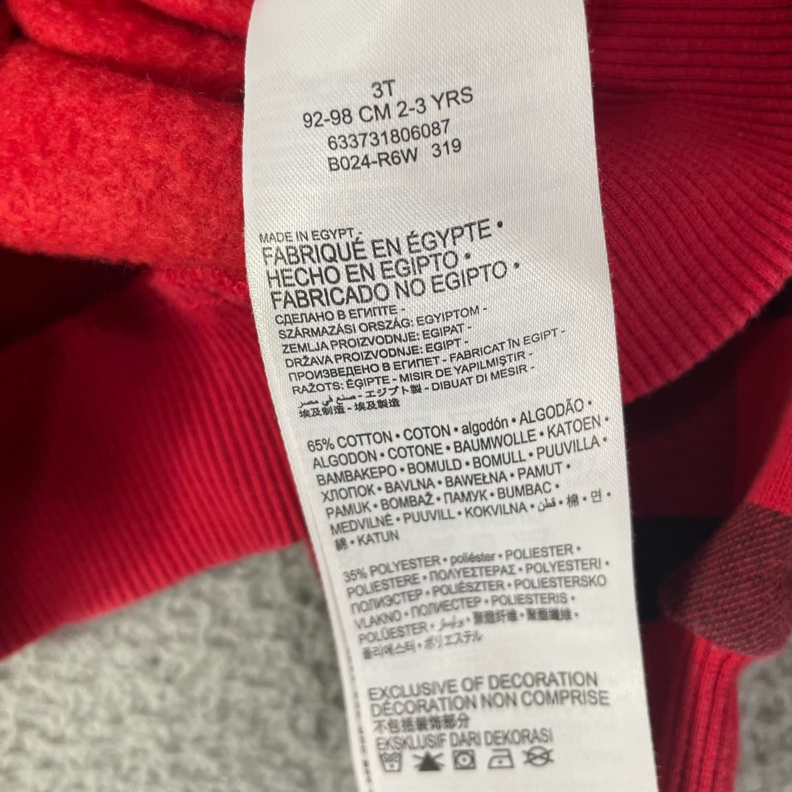 Kids Levi's Red Black Buffalo Plaid Hoodie Sweatshirt Size 3T - Thumbnail 5