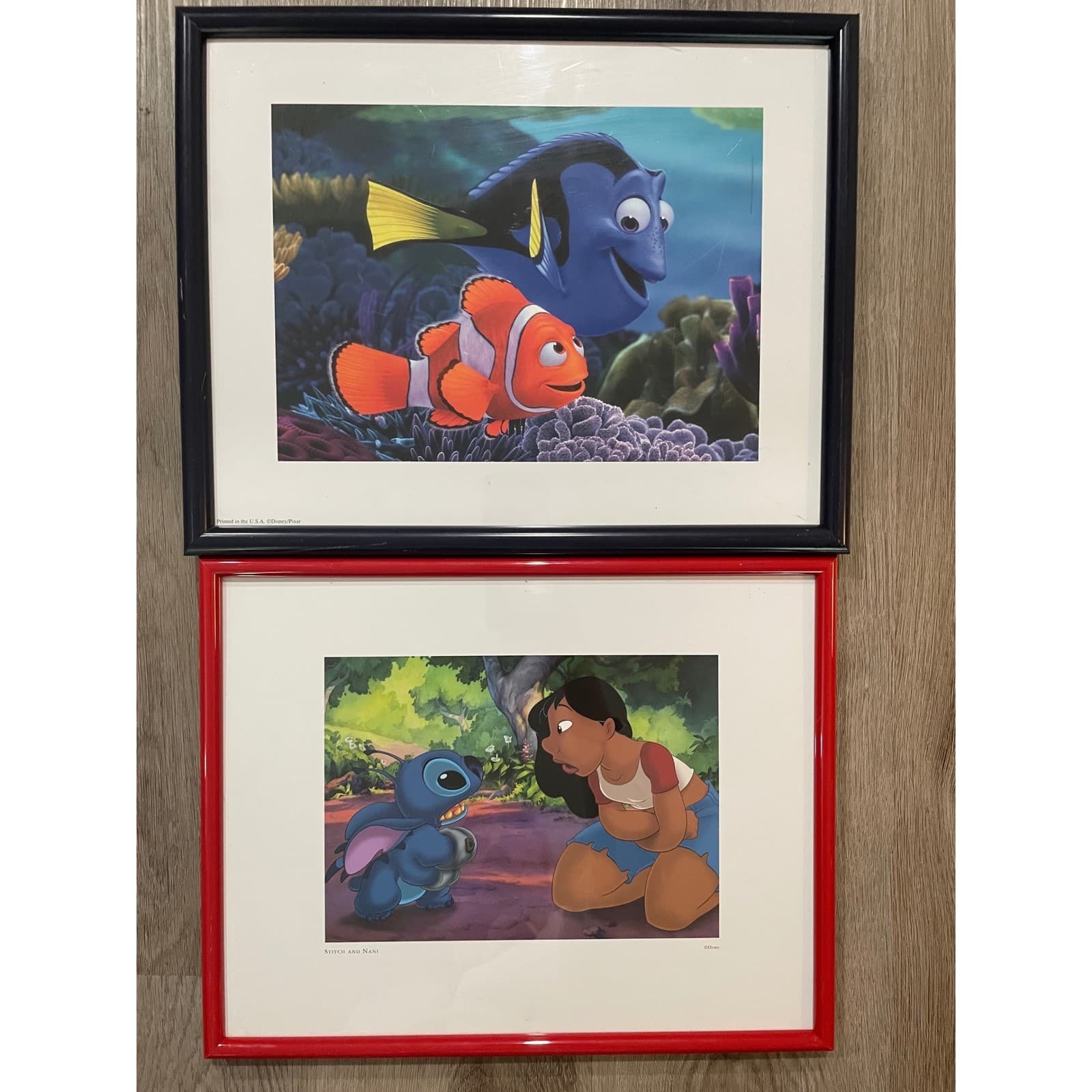 Disney Pixar Finding Nemo Dory Stitch Framed Prints Set 2 Kids Room Wall Art - Thumbnail 3