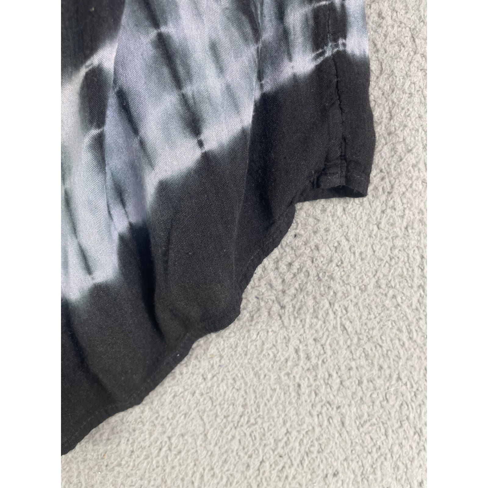 Tie Dye Halter Dress Womens Boho Beach Cover Up Black White Tan 7 Islands OS - Thumbnail 9