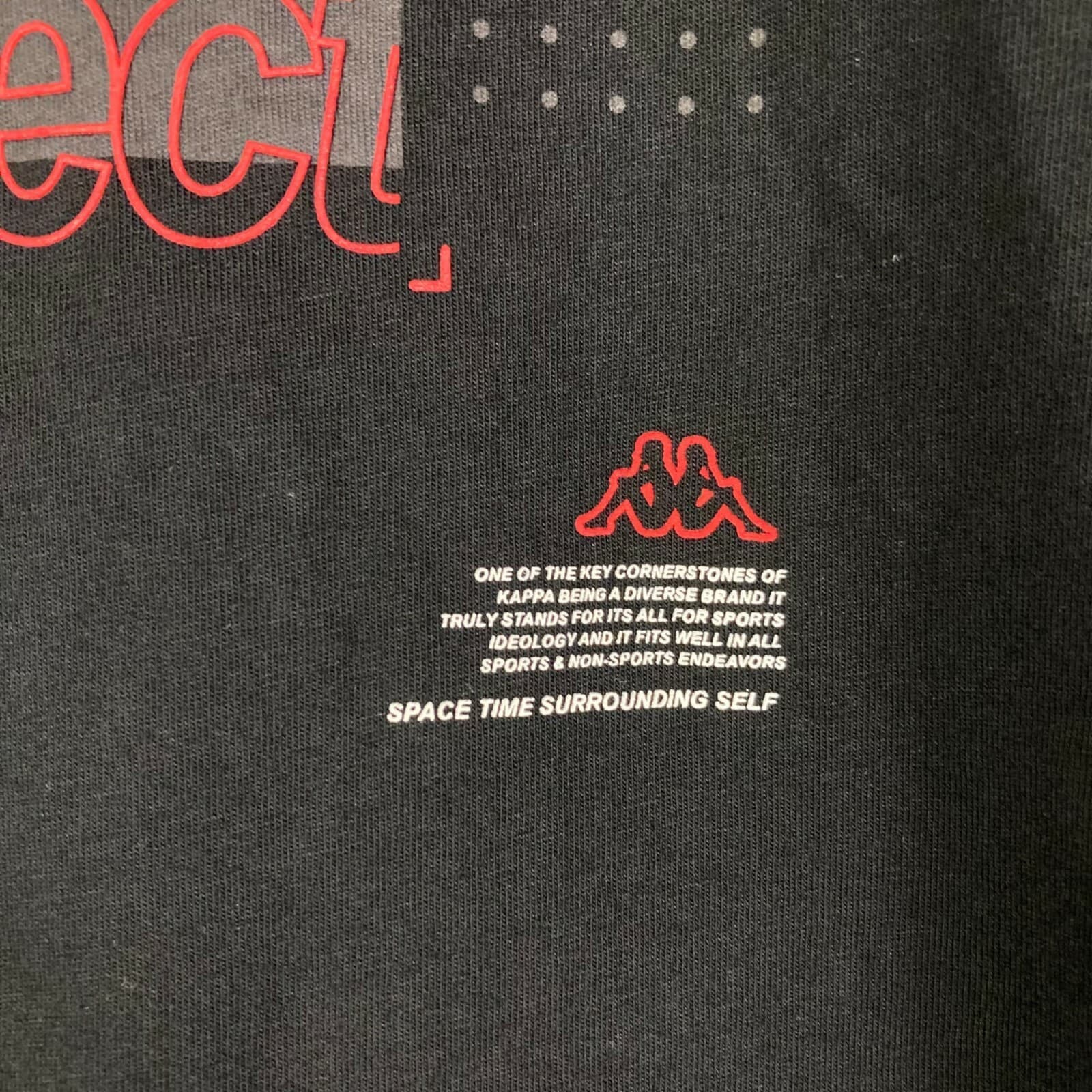 Kappa T-Shirt Mens XL Black Short Sleeve Crew Neck Sport Your Respect Logo Tee - Thumbnail 6