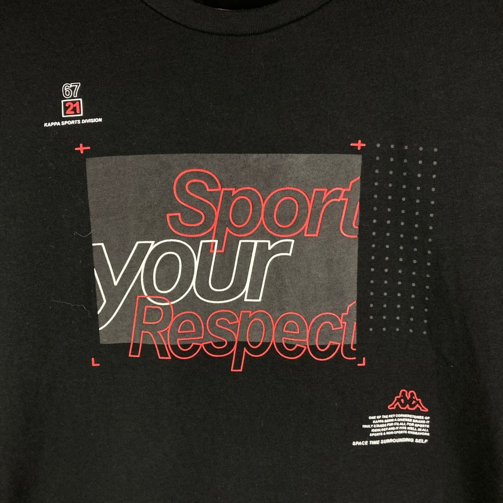 Kappa T-Shirt Mens XL Black Short Sleeve Crew Neck Sport Your Respect Logo Tee - Thumbnail 4