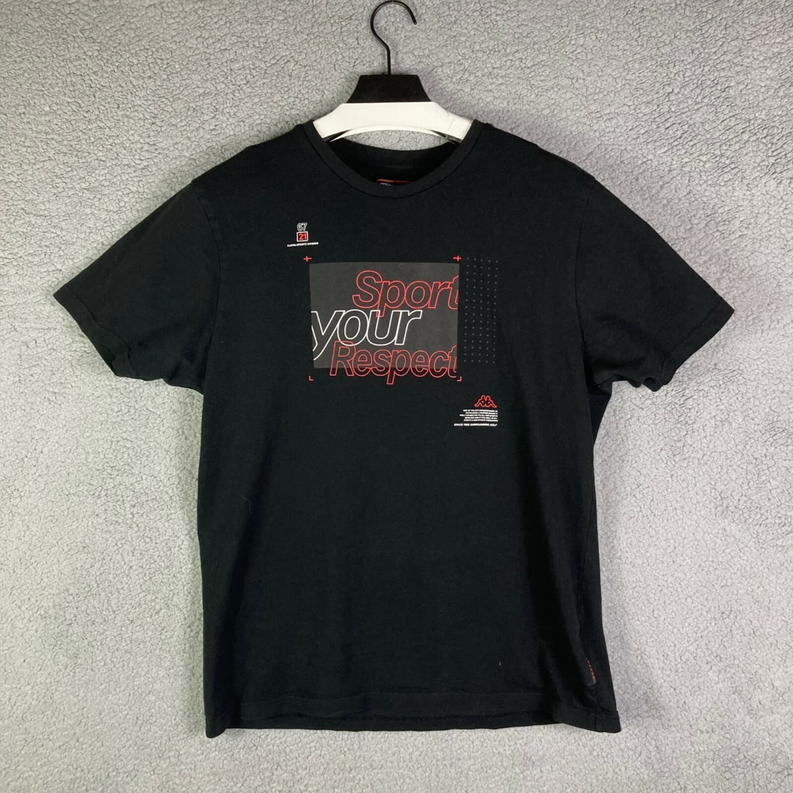 Kappa T-Shirt Mens XL Black Short Sleeve Crew Neck Sport Your Respect Logo Tee - Thumbnail 11