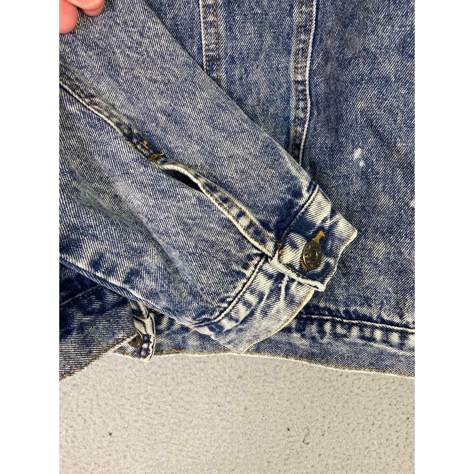 Acid Wash Denim Jacket Womens XL Cropped Blue Jean The Style Between Us - Thumbnail 11
