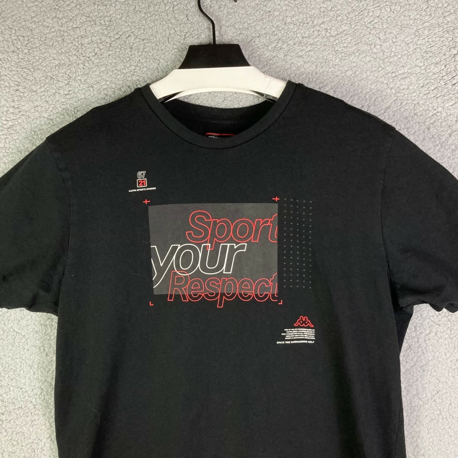 Kappa T-Shirt Mens XL Black Short Sleeve Crew Neck Sport Your Respect Logo Tee - Thumbnail 3