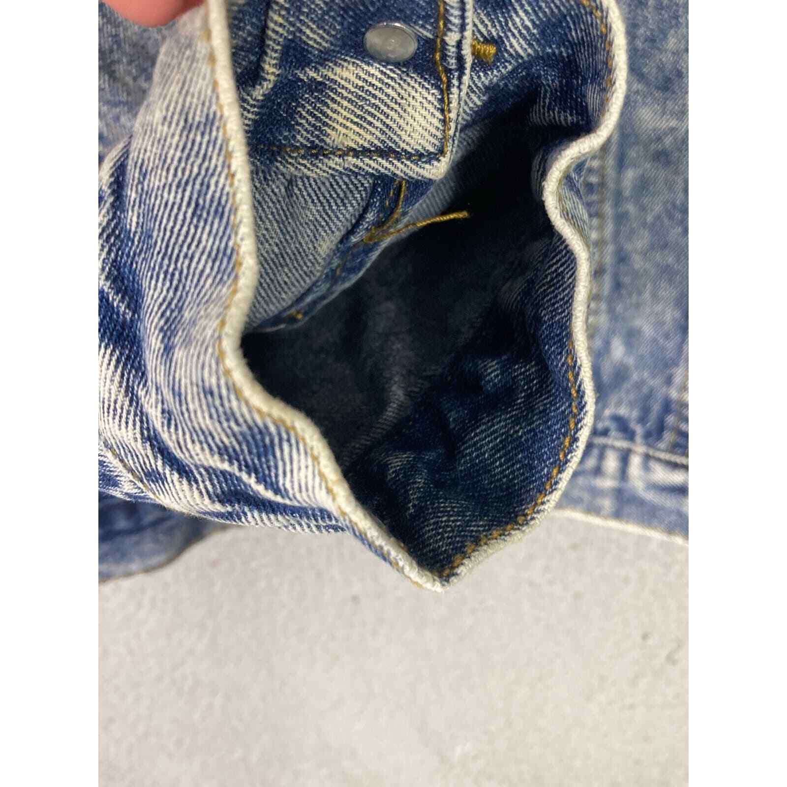 Acid Wash Denim Jacket Womens XL Cropped Blue Jean The Style Between Us - Thumbnail 10