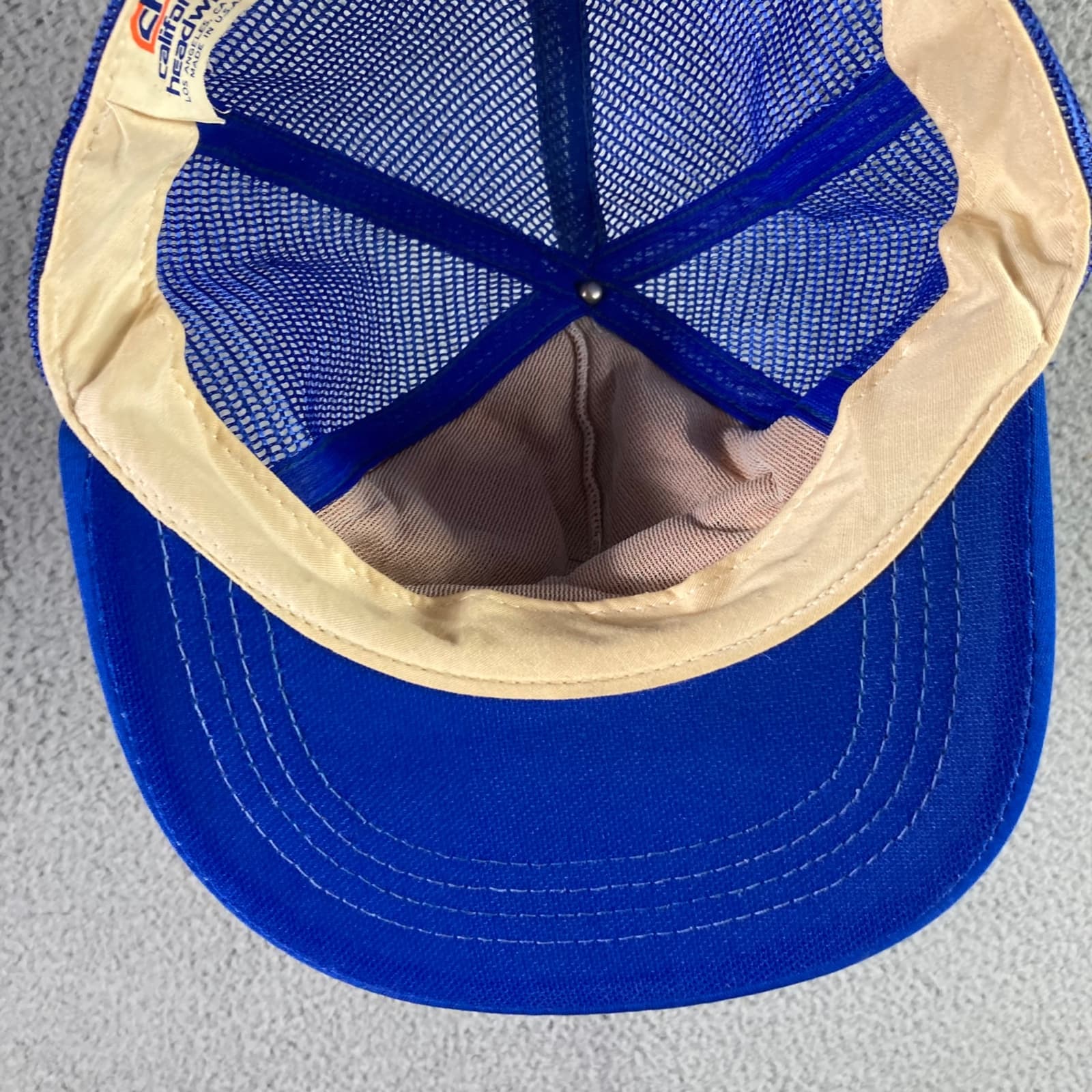 Vintage EPCOT Center Snapback Trucker Hat Blue 90s Made USA Theme Park Cap - Thumbnail 4