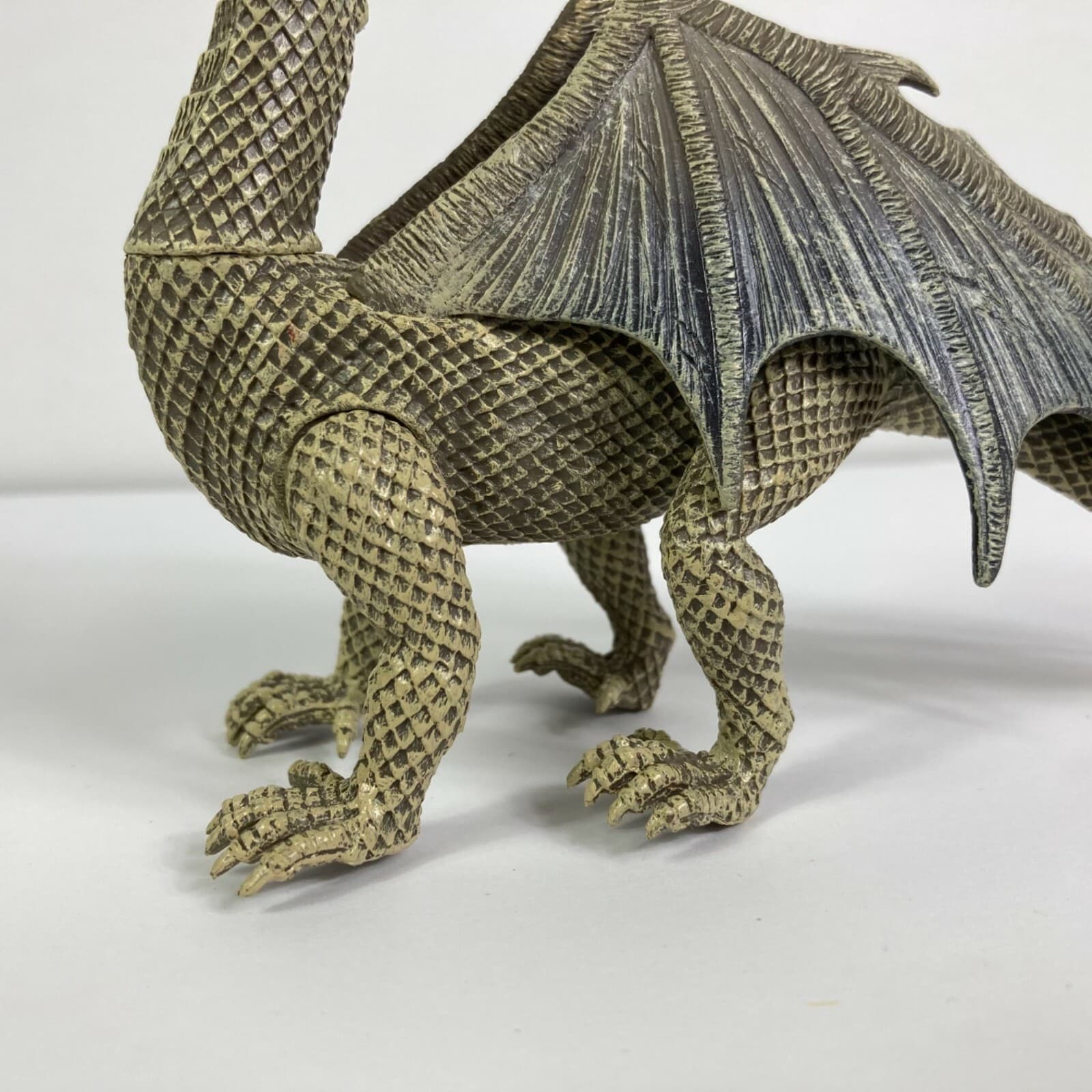 Kid Galaxy Poseable Dragon Action Figure Grey Gold Winged Toy 4.5" Used - Thumbnail 4