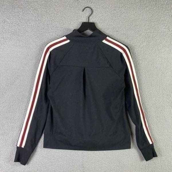 Girls XL Black Track Jacket Stripe Sleeve Full Zip Athletic Bomber Activewear - Thumbnail 4
