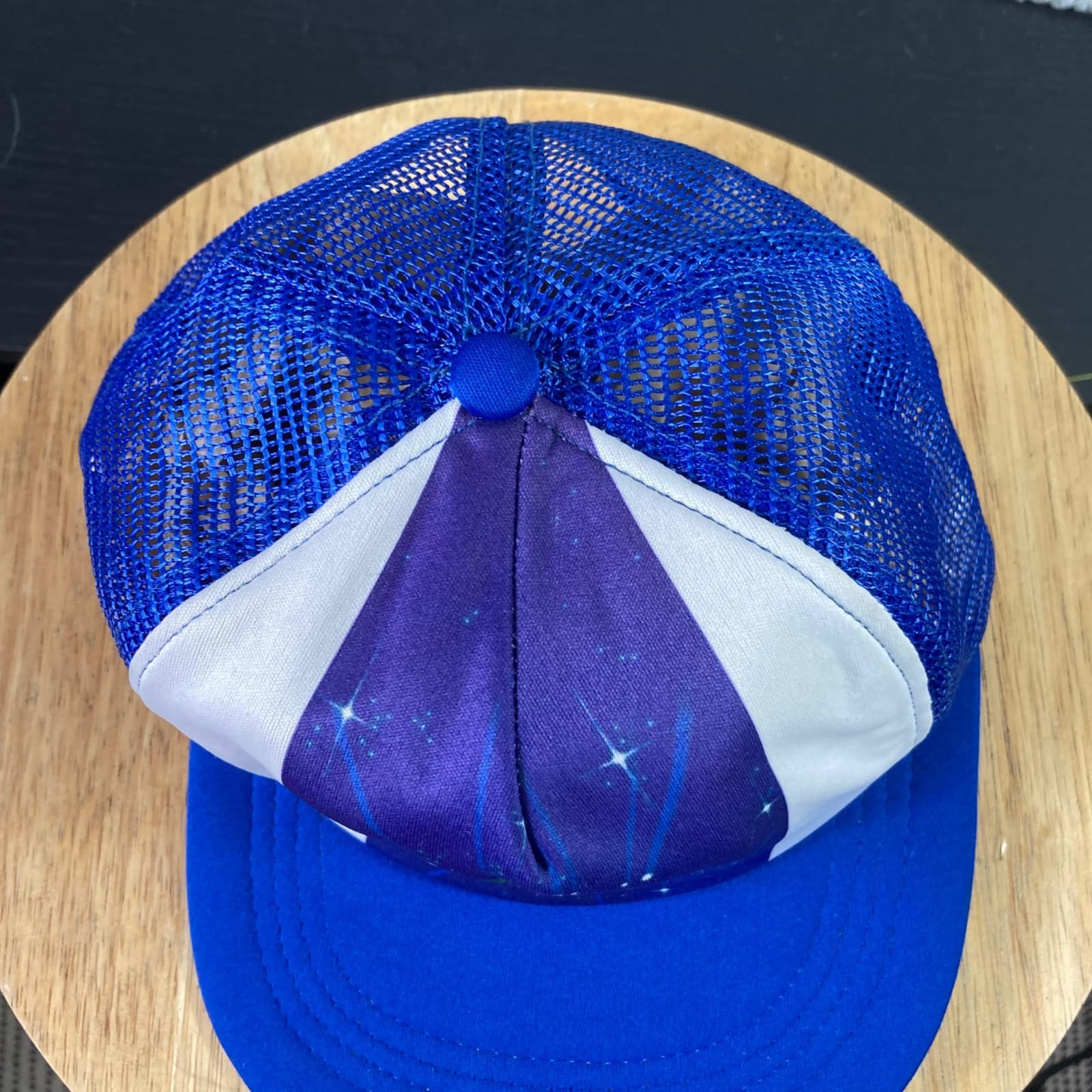 Vintage EPCOT Center Snapback Trucker Hat Blue 90s Made USA Theme Park Cap - Thumbnail 10