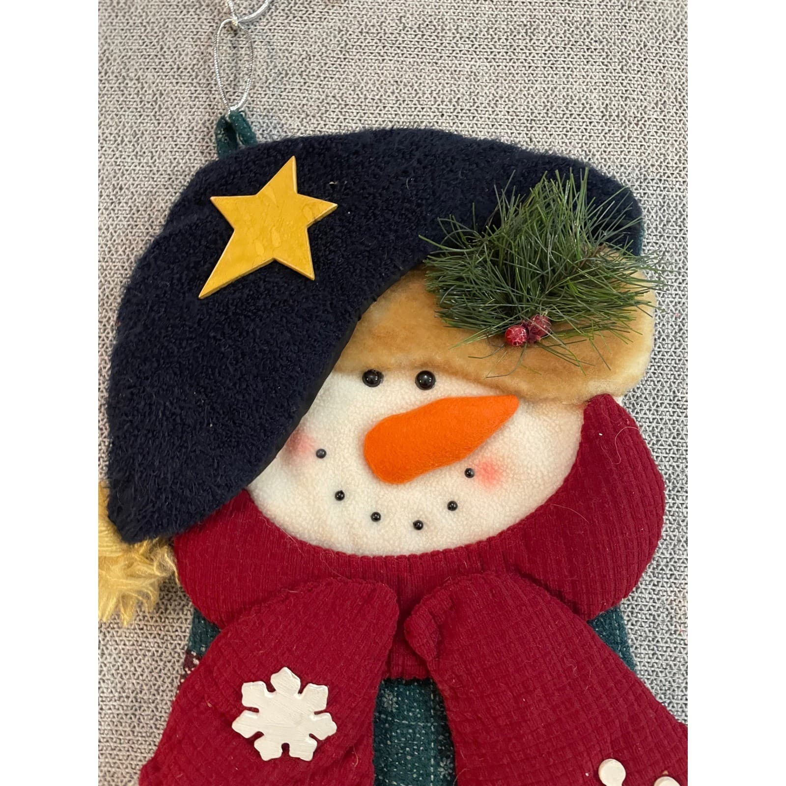 Cute Snowman Christmas Stocking Ornament Hanging Decor Holiday Home Vintage - Thumbnail 3