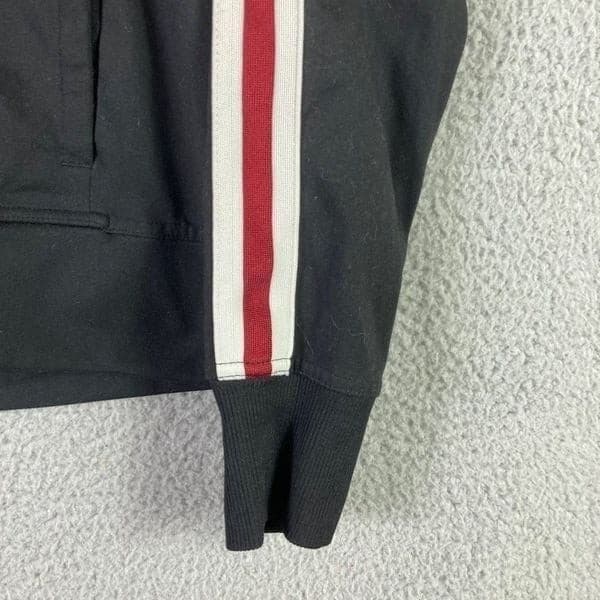 Girls XL Black Track Jacket Stripe Sleeve Full Zip Athletic Bomber Activewear - Thumbnail 9