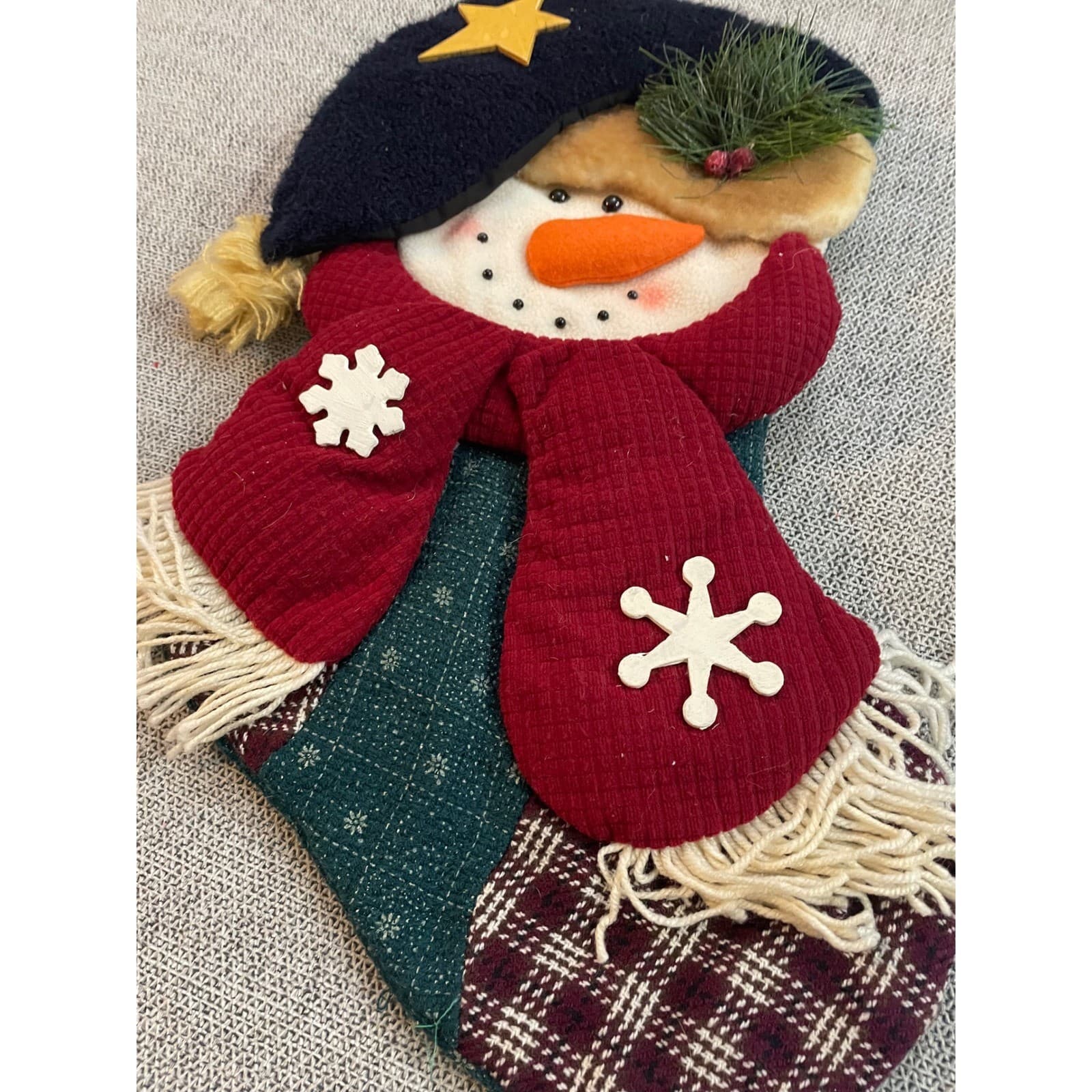 Cute Snowman Christmas Stocking Ornament Hanging Decor Holiday Home Vintage - Thumbnail 5