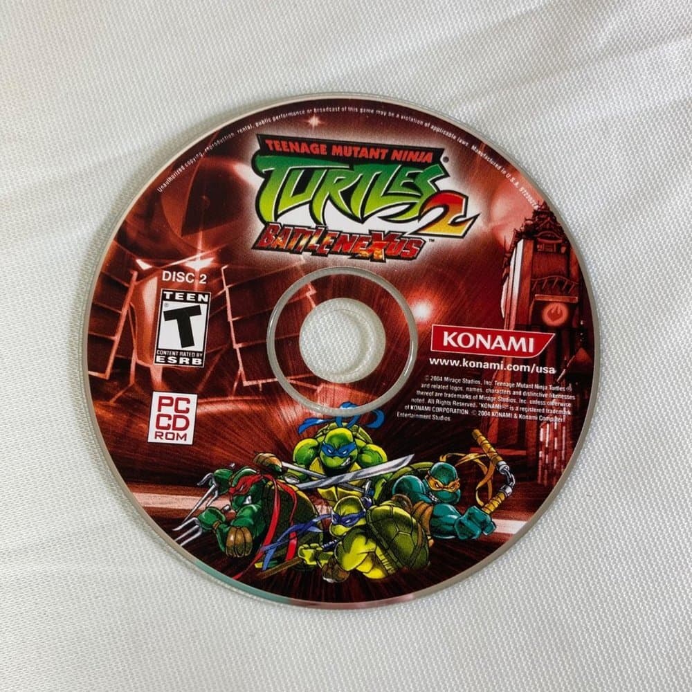 TMNT 2 Battle Nexus PC Game 2004 Teenage Mutant Ninja Turtles Disc 2 Only Loose - Thumbnail 4