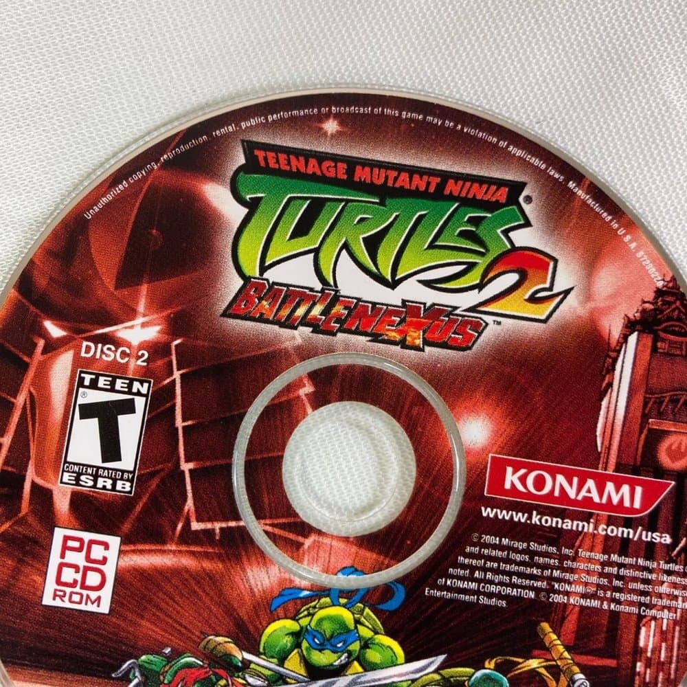 TMNT 2 Battle Nexus PC Game 2004 Teenage Mutant Ninja Turtles Disc 2 Only Loose - Thumbnail 7