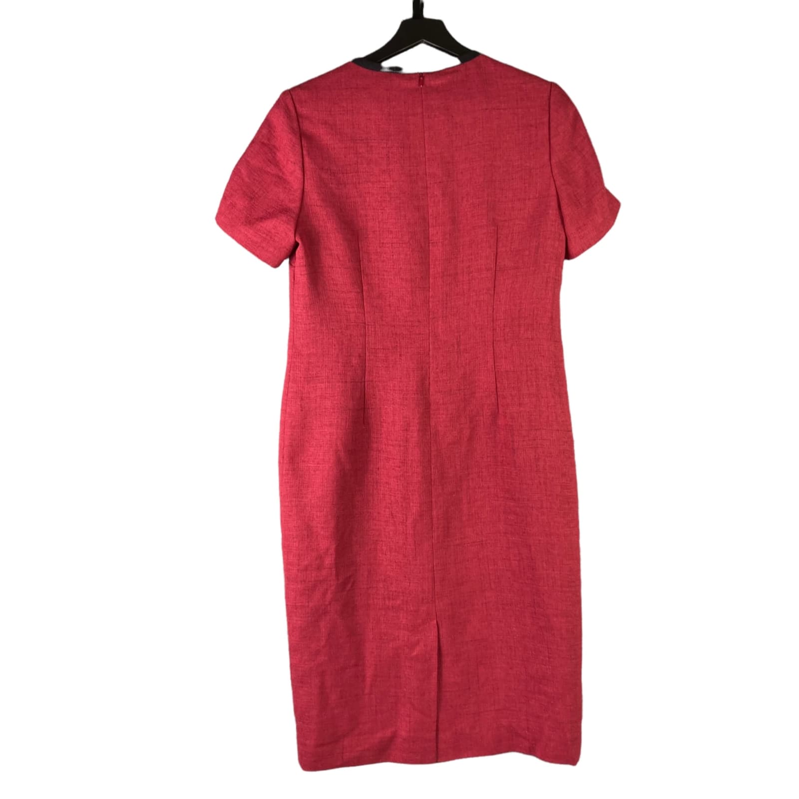 Vintage 80s Henry Lee Red Shirt Dress Womens Size 10 Short Sleeve Retro Shift - Thumbnail 2