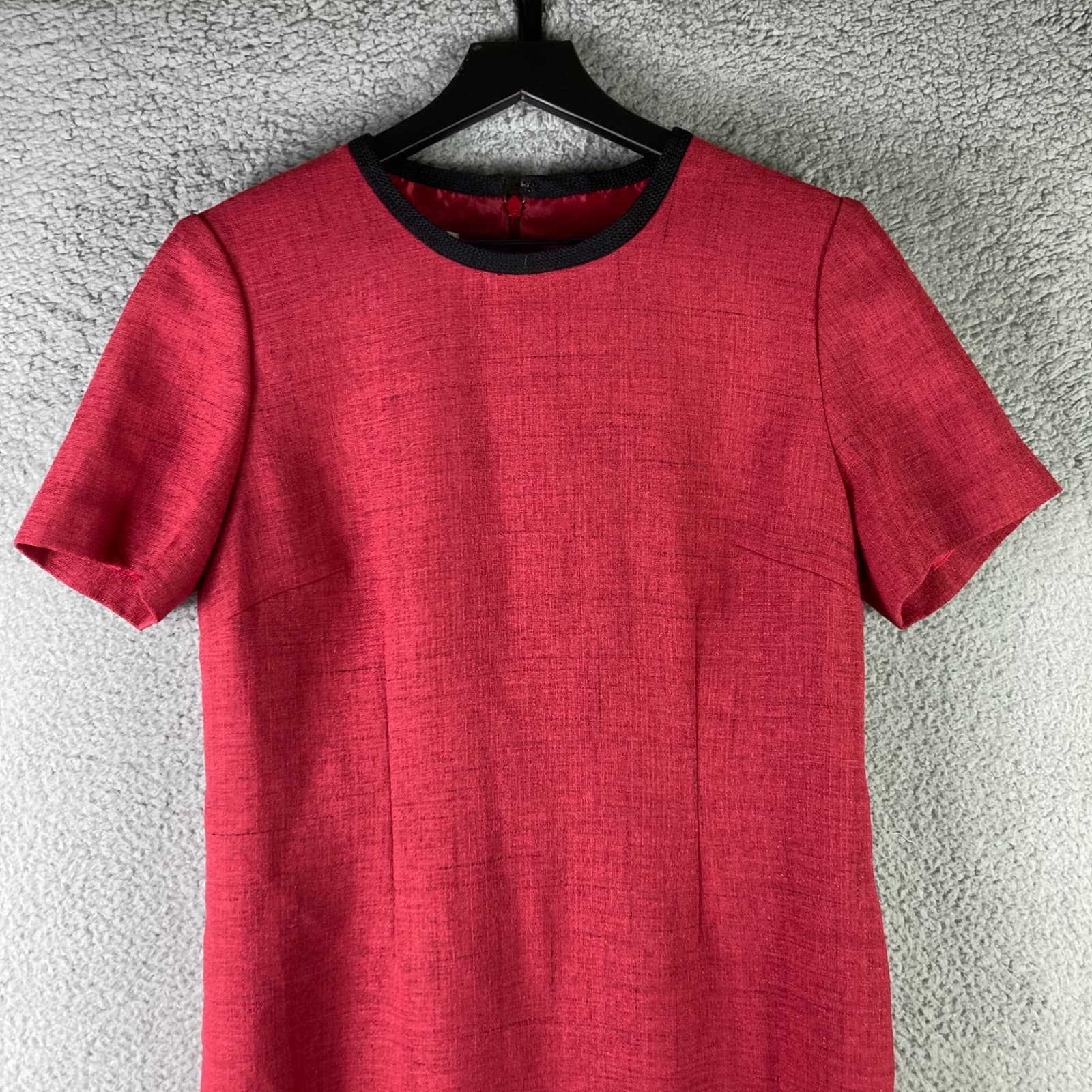 Vintage 80s Henry Lee Red Shirt Dress Womens Size 10 Short Sleeve Retro Shift - Thumbnail 3