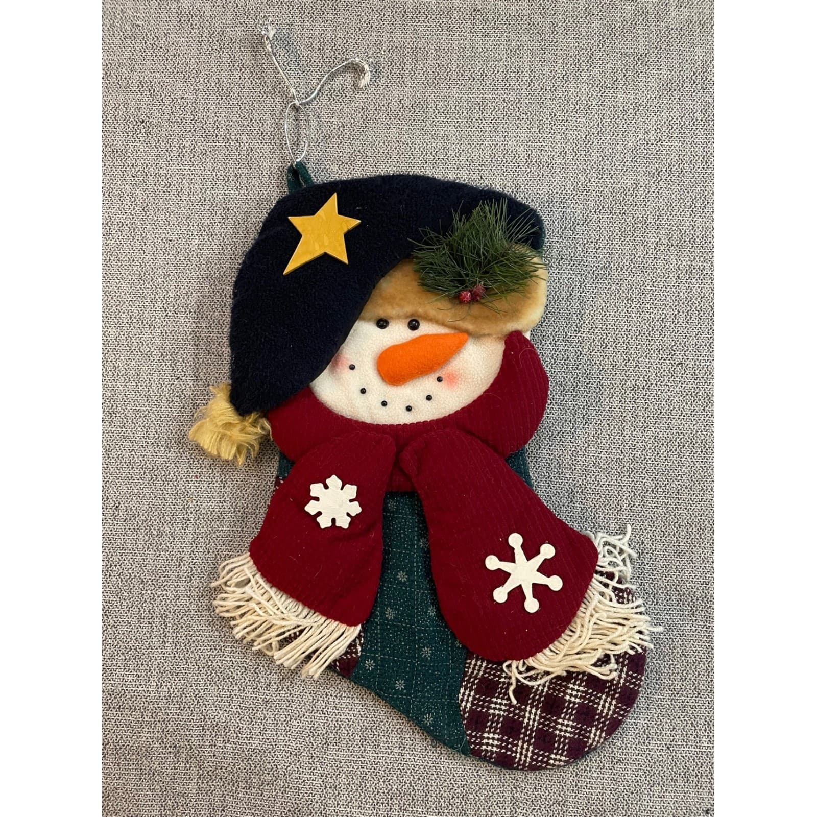 Cute Snowman Christmas Stocking Ornament Hanging Decor Holiday Home Vintage - Thumbnail 2