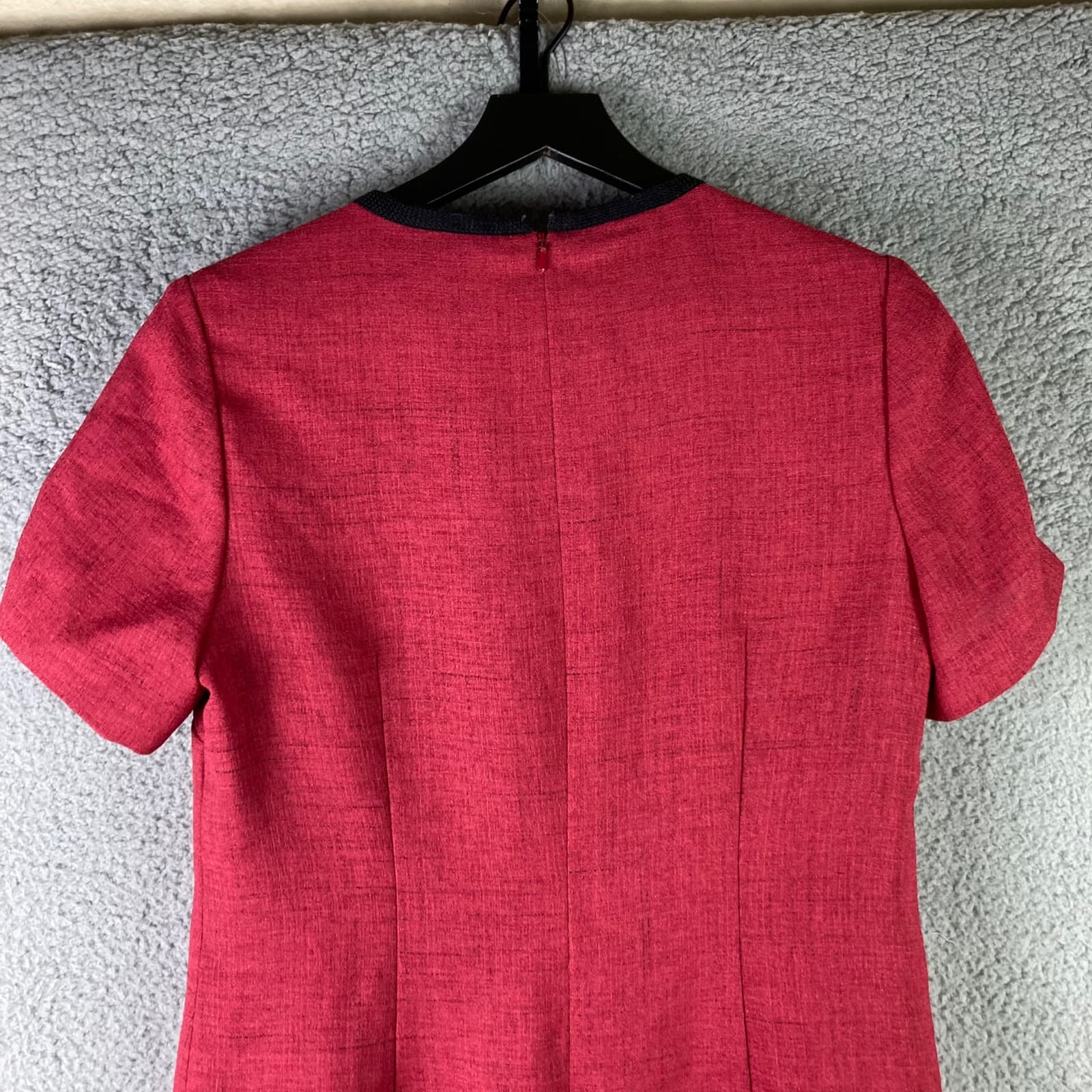 Vintage 80s Henry Lee Red Shirt Dress Womens Size 10 Short Sleeve Retro Shift - Thumbnail 7