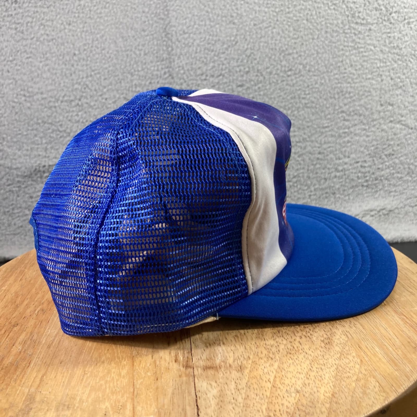 Vintage EPCOT Center Snapback Trucker Hat Blue 90s Made USA Theme Park Cap - Thumbnail 8
