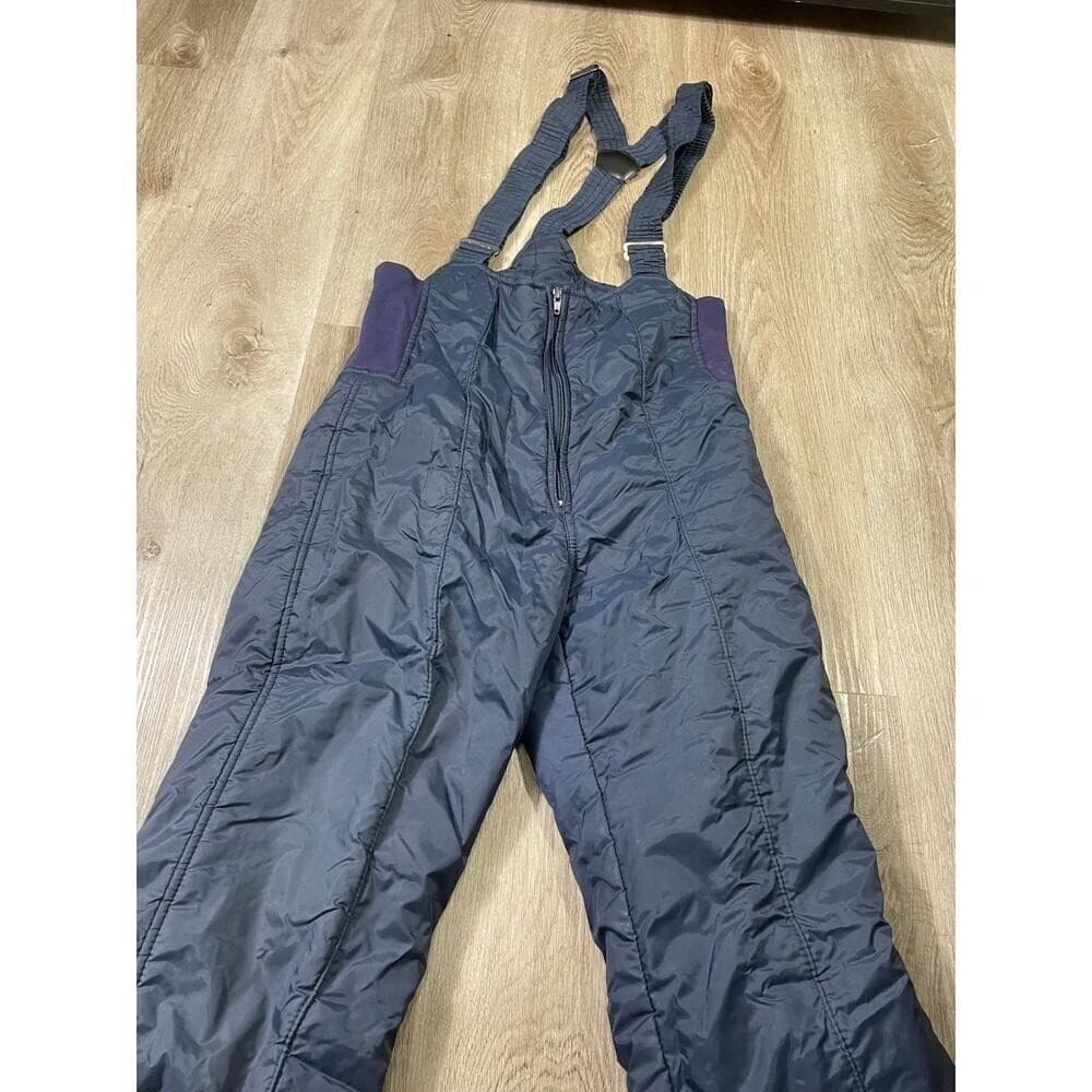 Vintage Insulated Ski Bib Overalls Women's 8 Blue Snow Pants Navy Blue Black - Thumbnail 7