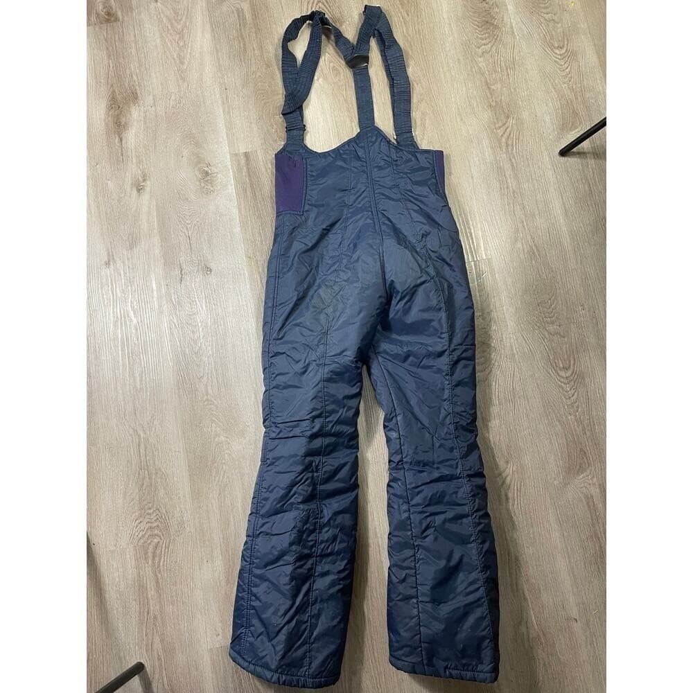Vintage Insulated Ski Bib Overalls Women's 8 Blue Snow Pants Navy Blue Black - Thumbnail 12