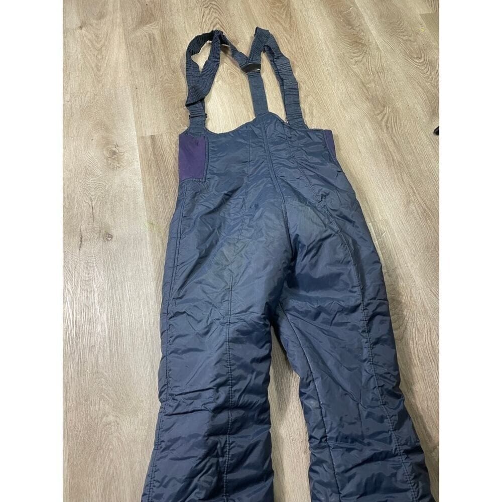 Vintage Insulated Ski Bib Overalls Women's 8 Blue Snow Pants Navy Blue Black - Thumbnail 11