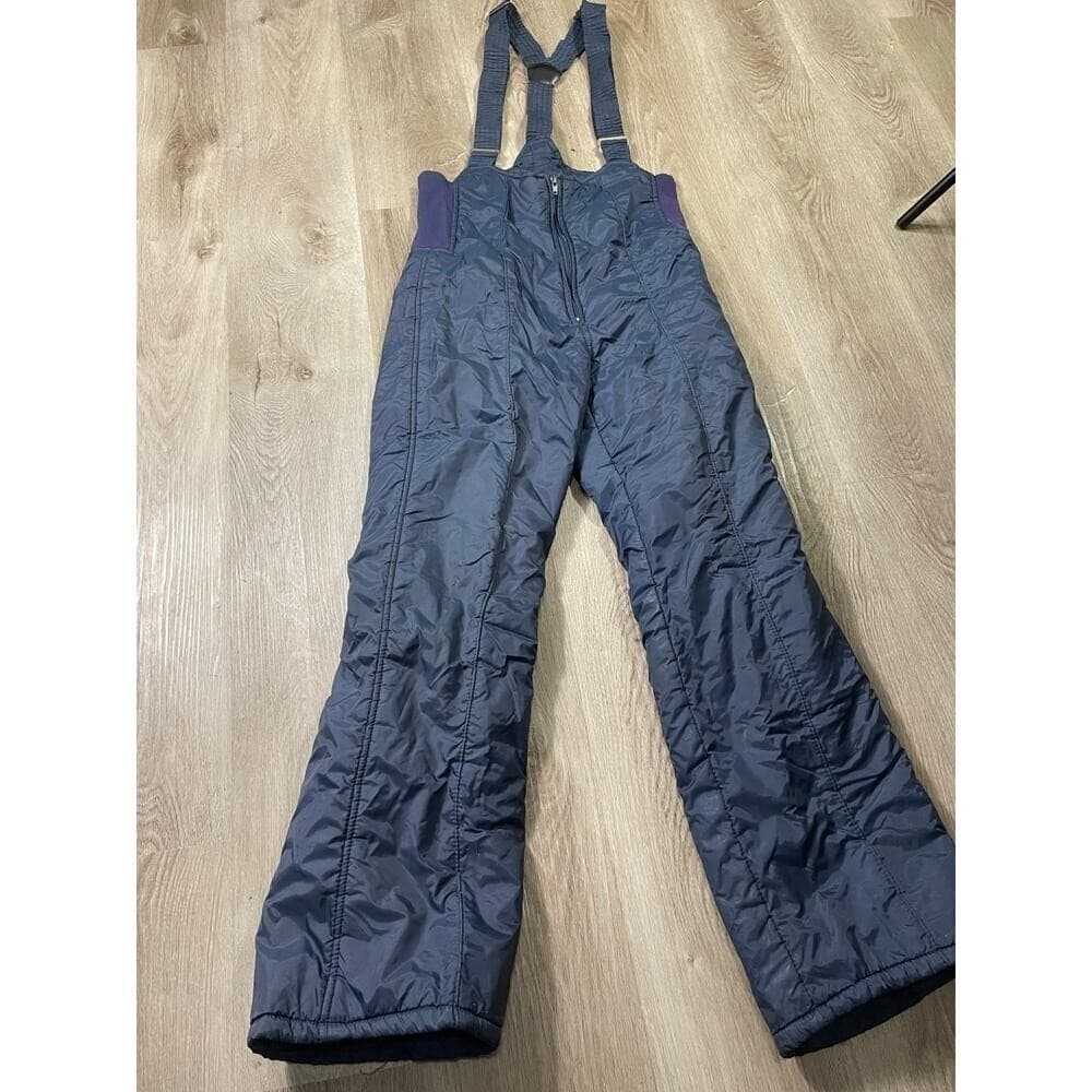 Vintage Insulated Ski Bib Overalls Women's 8 Blue Snow Pants Navy Blue Black - Thumbnail 5