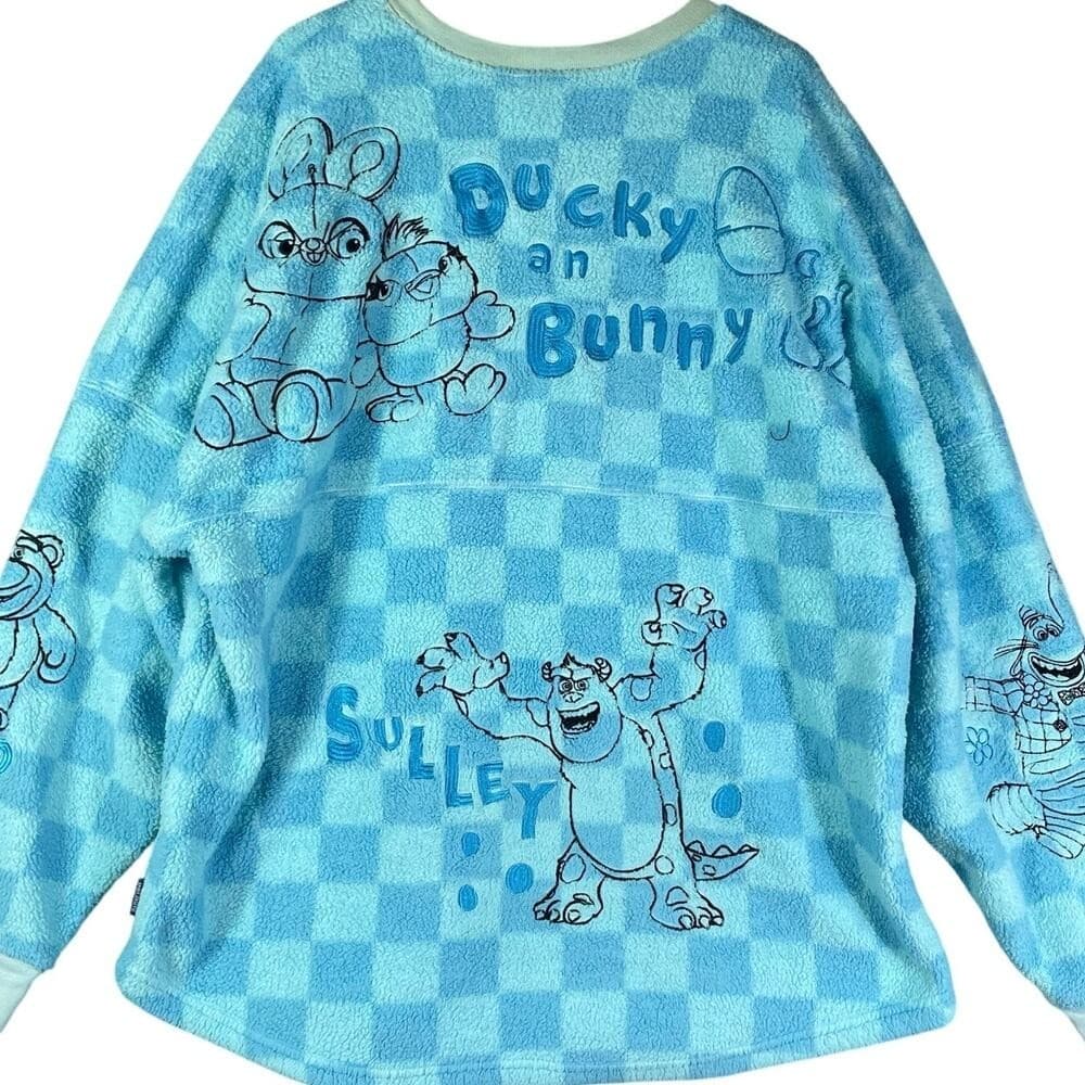 Disney Spirit Jersey XXL Toy Story Pullover Checkered Blue Ducky Bunny Parks - Thumbnail 2