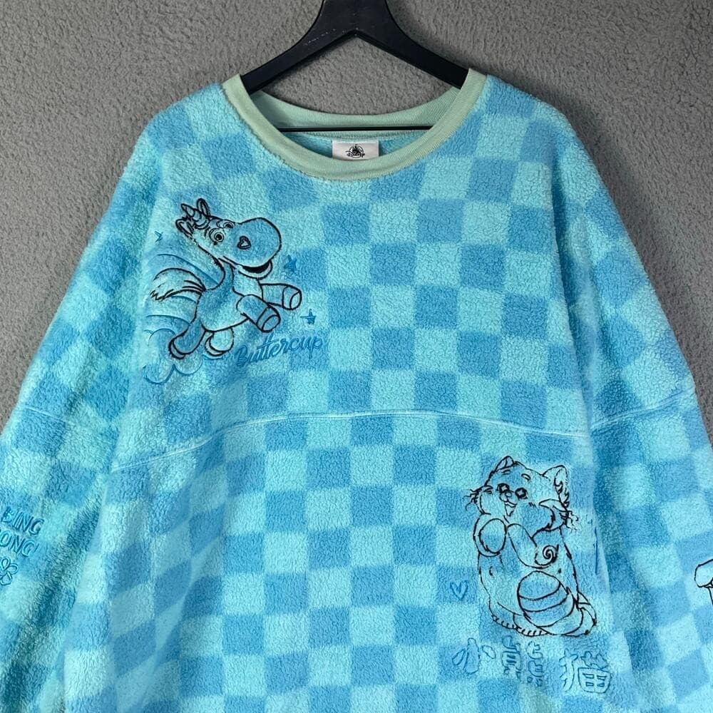 Disney Spirit Jersey XXL Toy Story Pullover Checkered Blue Ducky Bunny Parks - Thumbnail 16