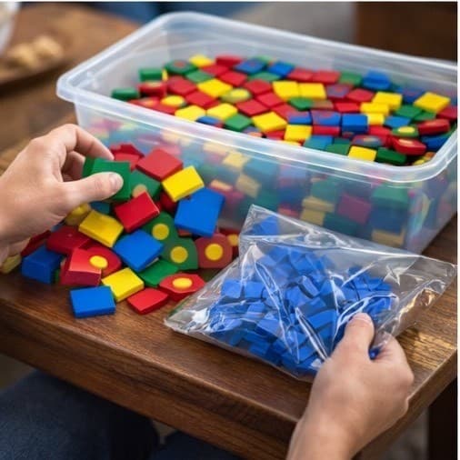 Harcourt Brace Attrilinks Math Manipulatives Kit Color Tiles Elementary Set