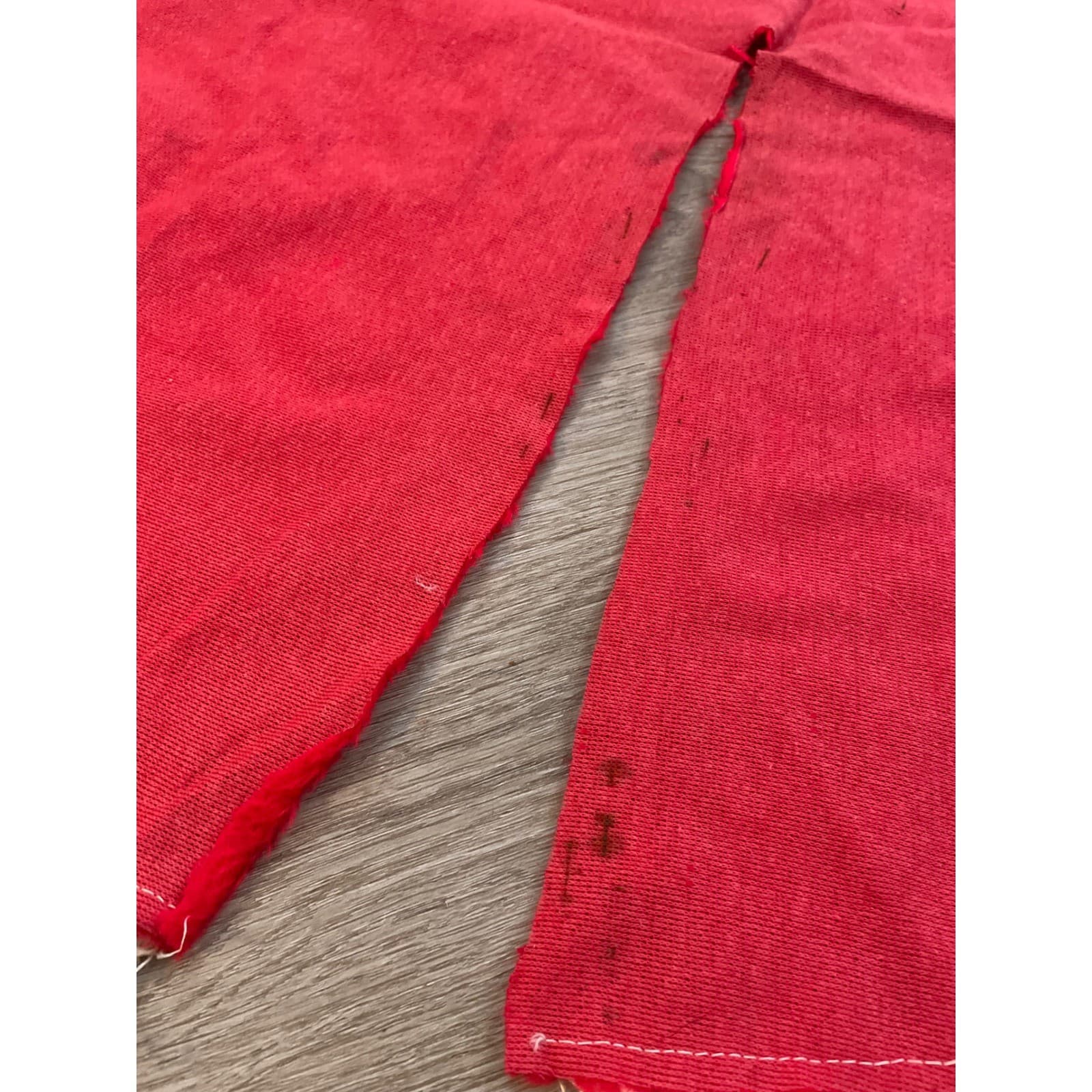 Vintage Red Christmas Tree Skirt Macrame Fringe Rustic Farmhouse Decor 37in - Thumbnail 13