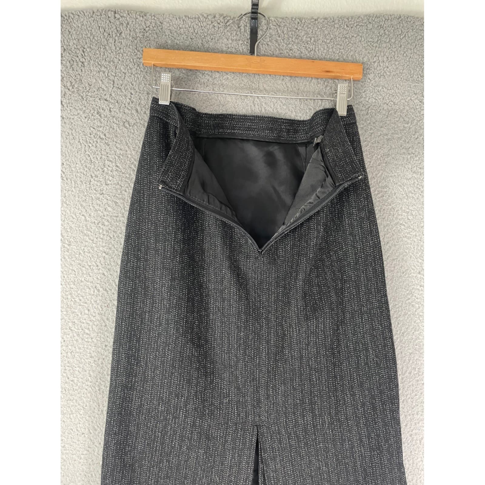 Vintage Style Dark Gray Midi Skirt Textured Career Workwear Womens 13 14 - Thumbnail 10