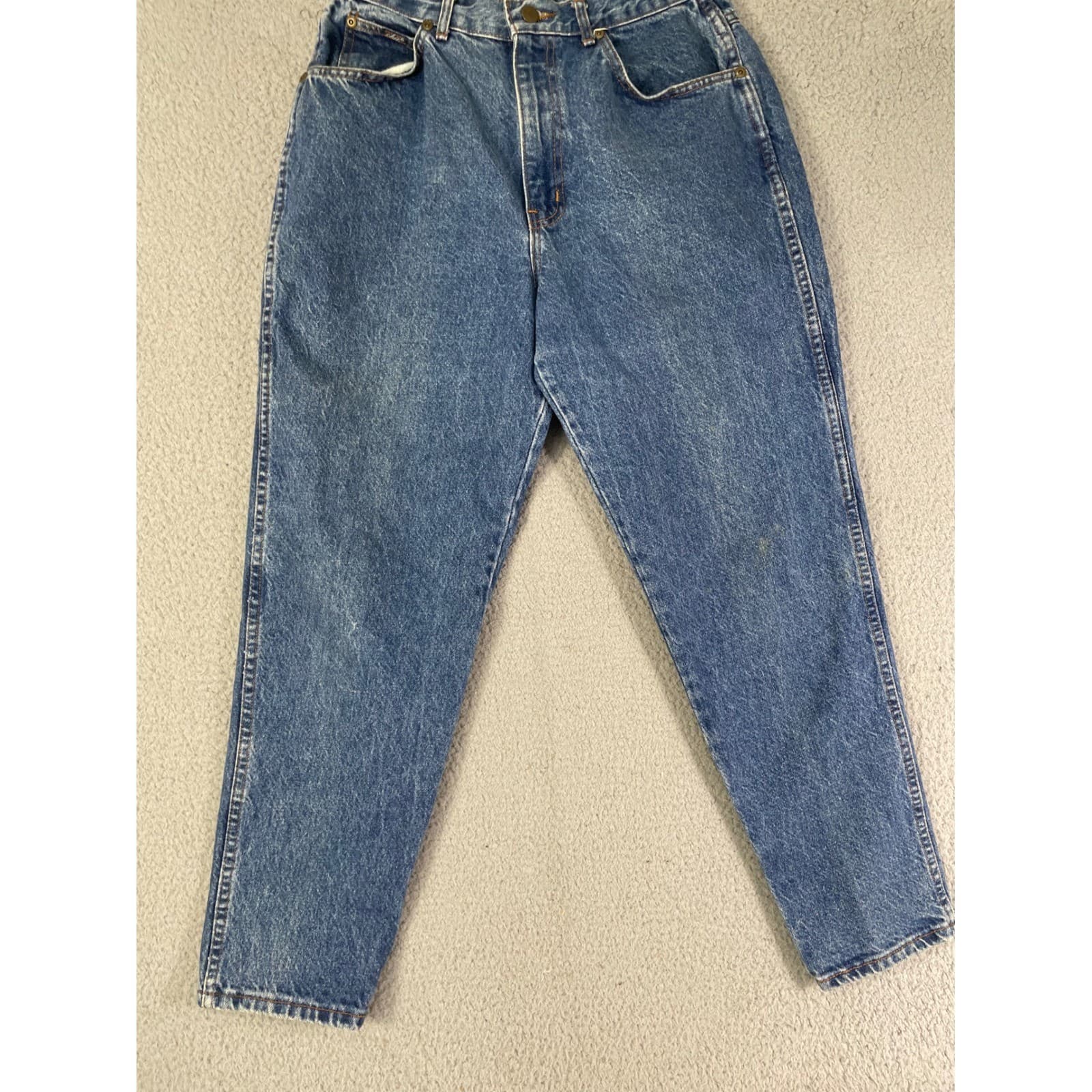 Vintage Chic High Waisted Tapered Mom Jeans Medium Wash USA Made Size 14P 28x26 - Thumbnail 7