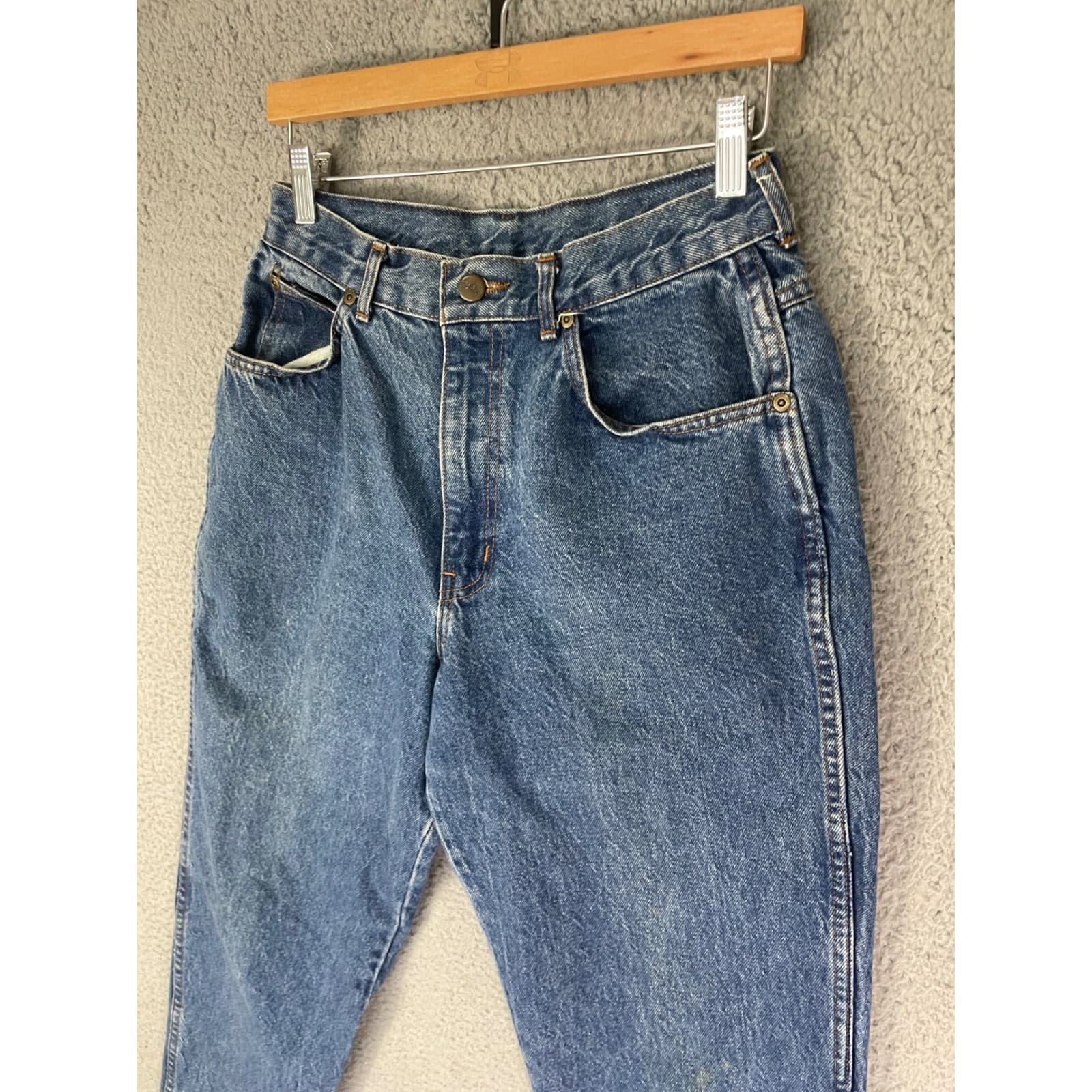 Vintage Chic High Waisted Tapered Mom Jeans Medium Wash USA Made Size 14P 28x26 - Thumbnail 8