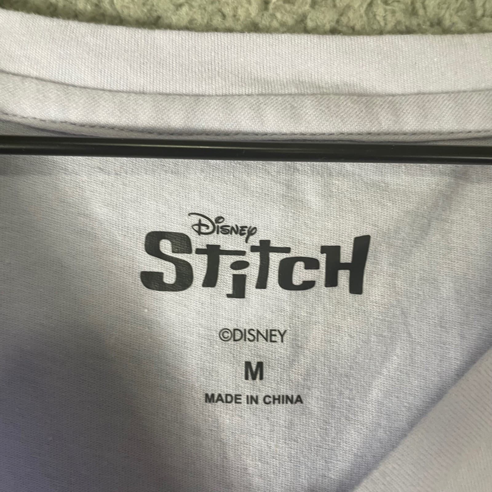 Disney Stitch Tie Waist Graphic T Shirt Womens Medium Purple Character Tee - Thumbnail 5