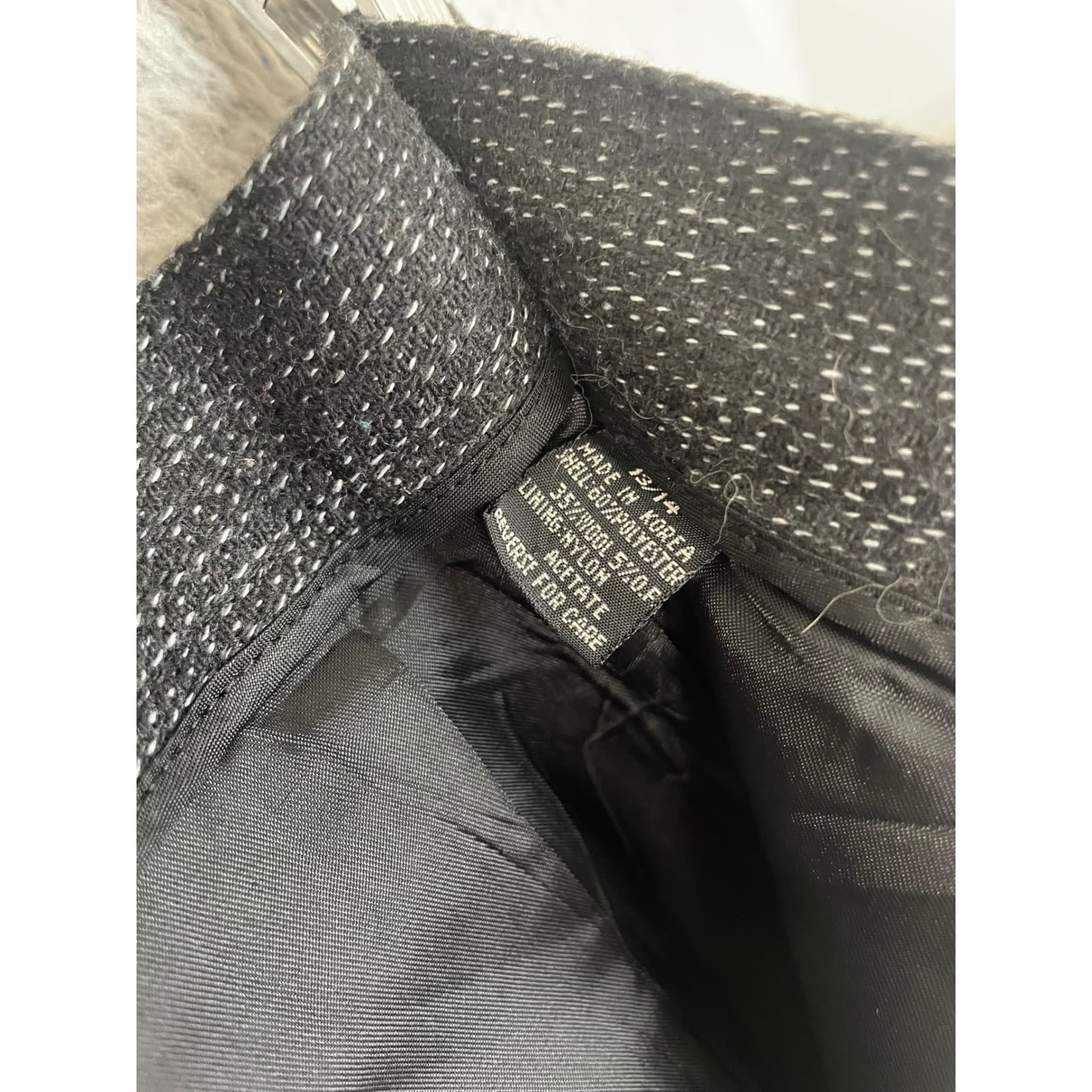 Vintage Style Dark Gray Midi Skirt Textured Career Workwear Womens 13 14 - Thumbnail 4