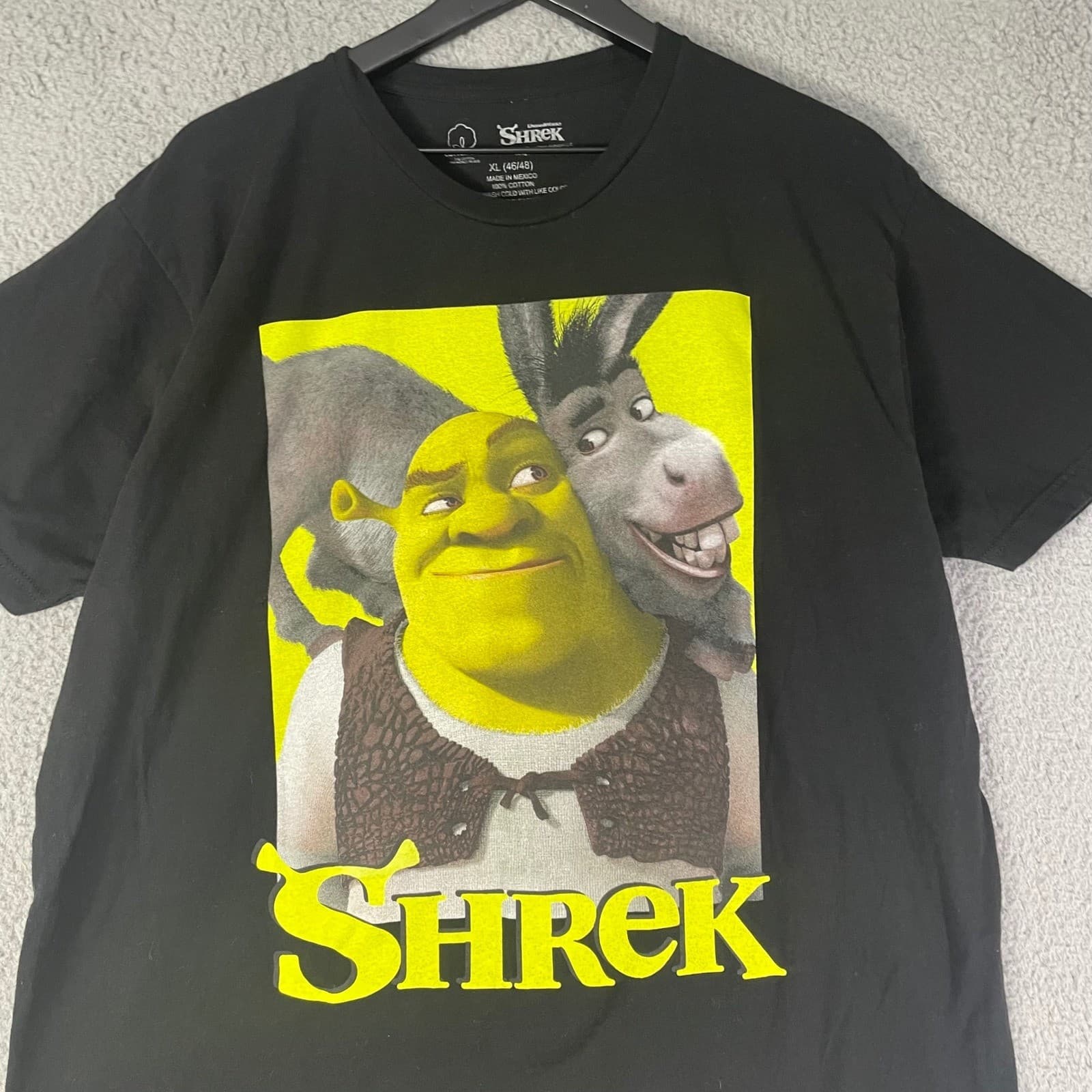 DreamWorks Shrek Donkey Graphic T-Shirt Mens XL Black Cotton Movie Tee - Thumbnail 4