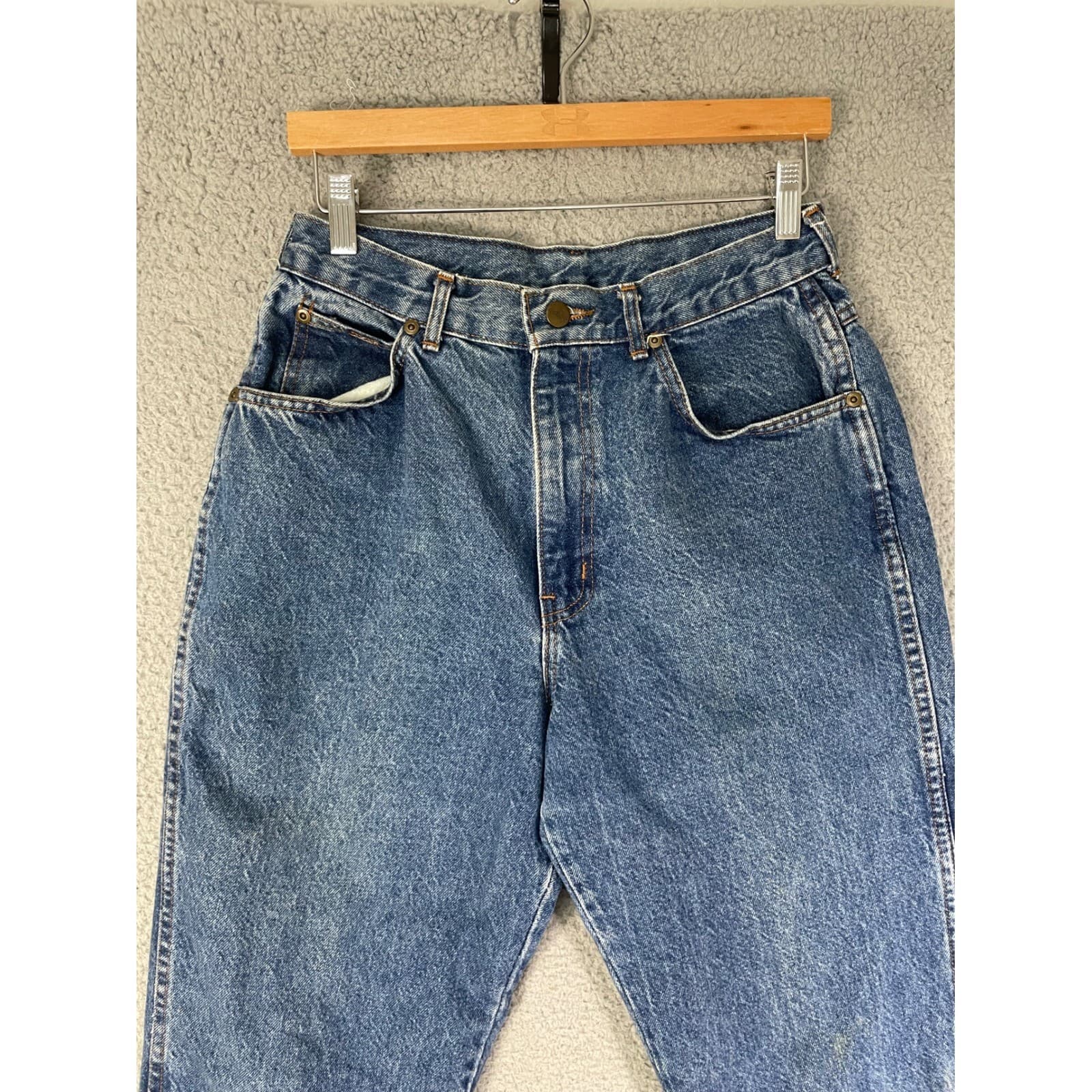 Vintage Chic High Waisted Tapered Mom Jeans Medium Wash USA Made Size 14P 28x26 - Thumbnail 6