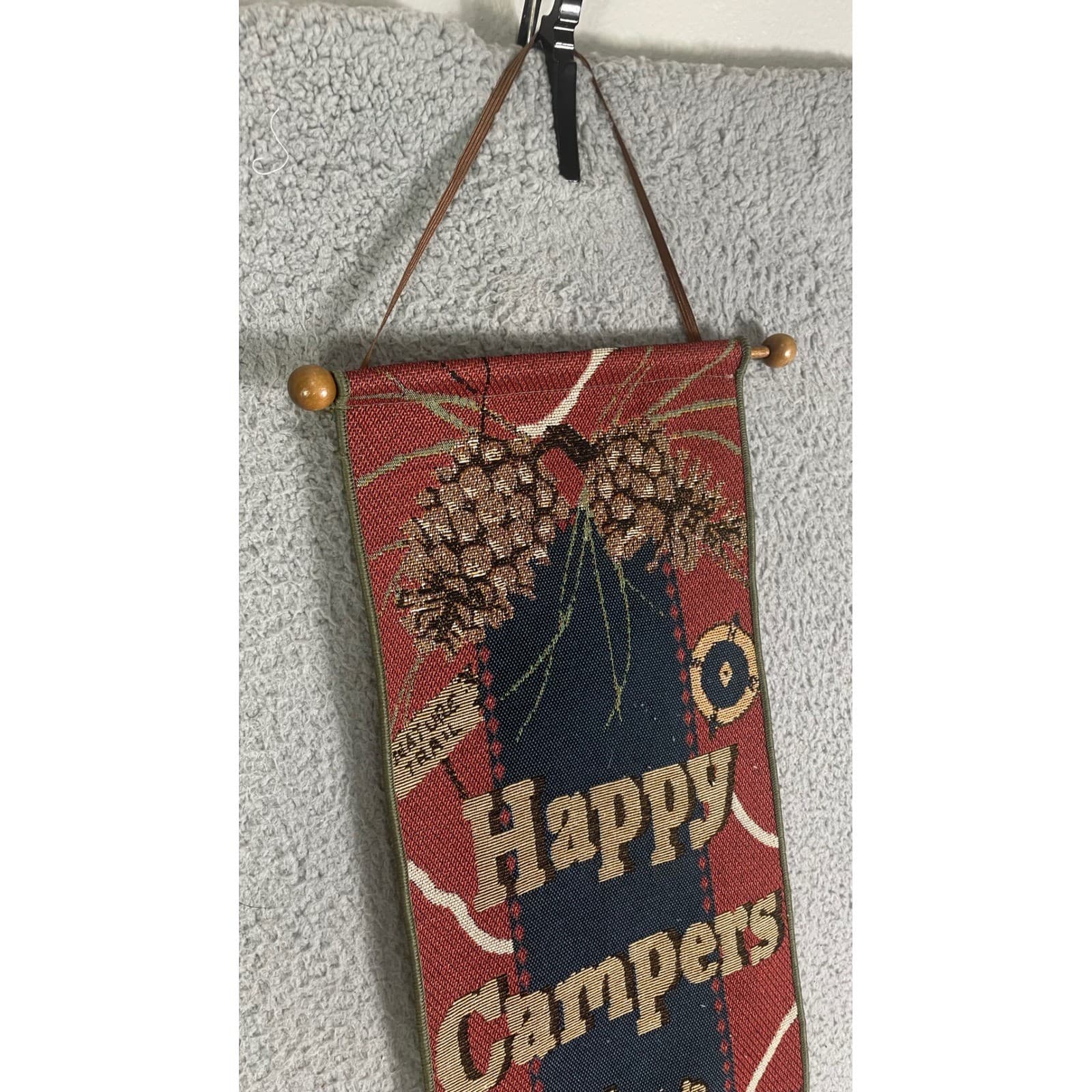 Annie Danielson Happy Campers Fabric Wall Hanging Camping Cabin Decor Rustic - Thumbnail 8