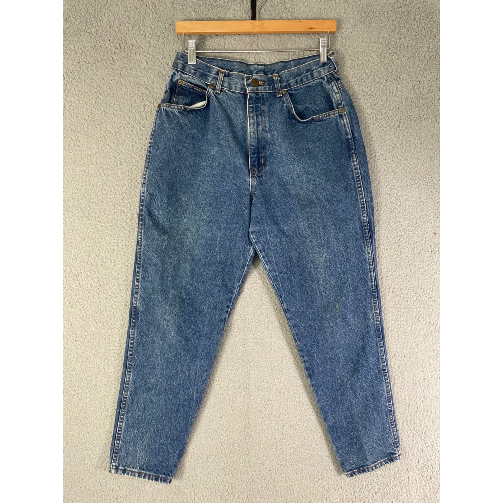 Vintage Chic High Waisted Tapered Mom Jeans Medium Wash USA Made Size 14P 28x26 - Thumbnail 2