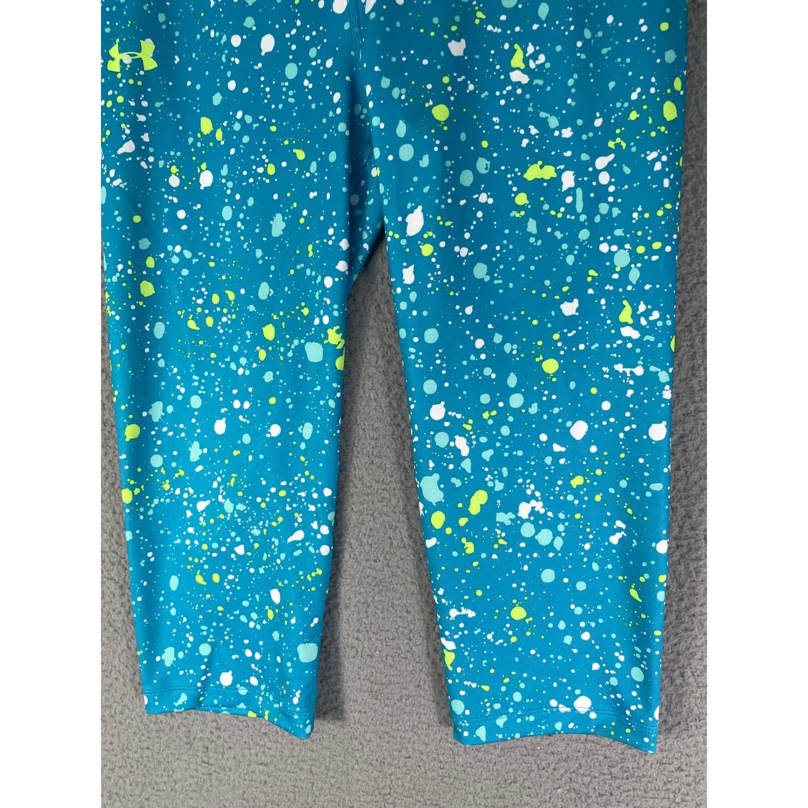 Under Armour Kids Blue Paint Splatter Capri Leggings Athletic Pants Size XL - Thumbnail 6