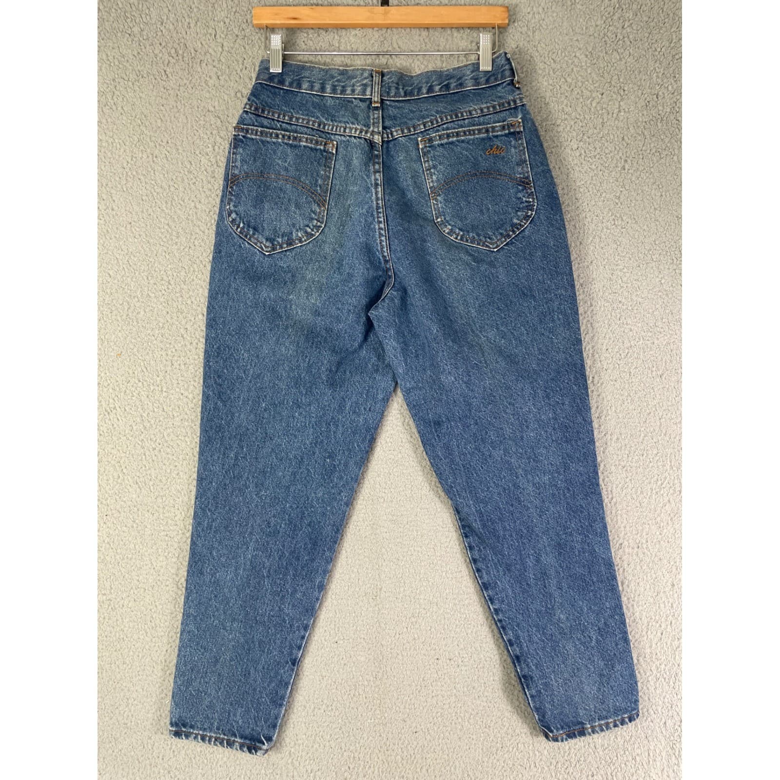 Vintage Chic High Waisted Tapered Mom Jeans Medium Wash USA Made Size 14P 28x26 - Thumbnail 10