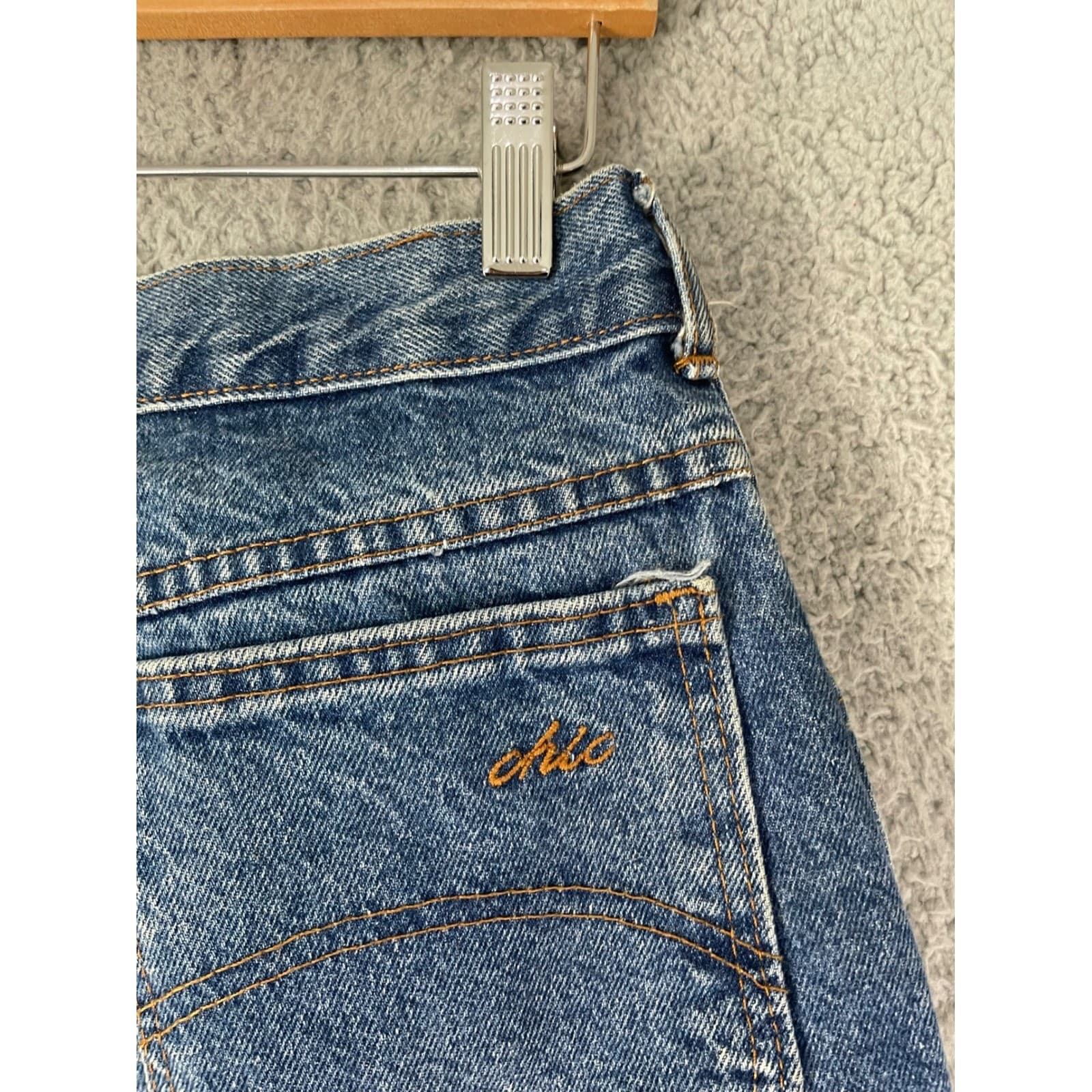 Vintage Chic High Waisted Tapered Mom Jeans Medium Wash USA Made Size 14P 28x26 - Thumbnail 11