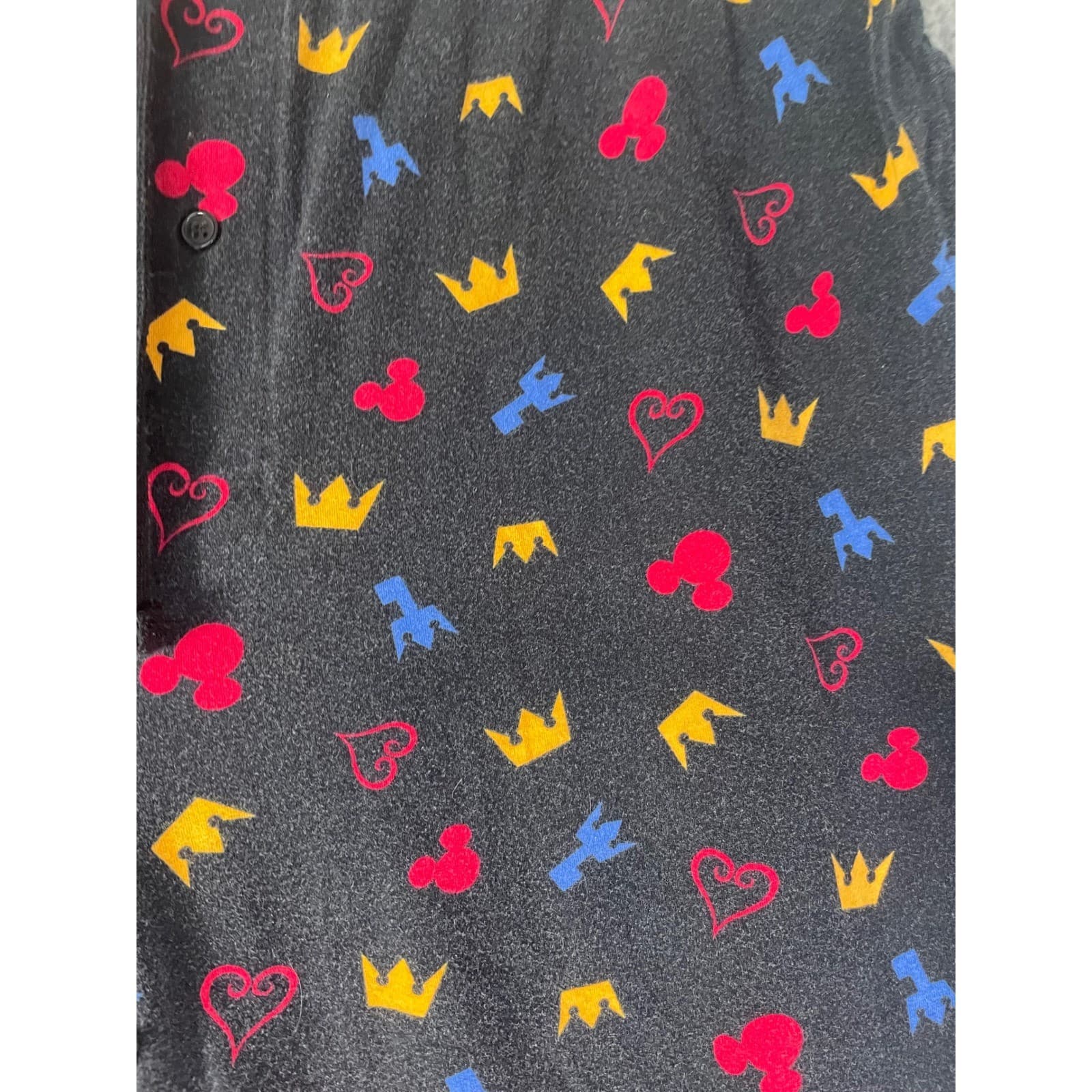 Disney Kingdom Hearts Mens 3X Pajama Pants Black Cotton Crown Print Lounge - Thumbnail 6